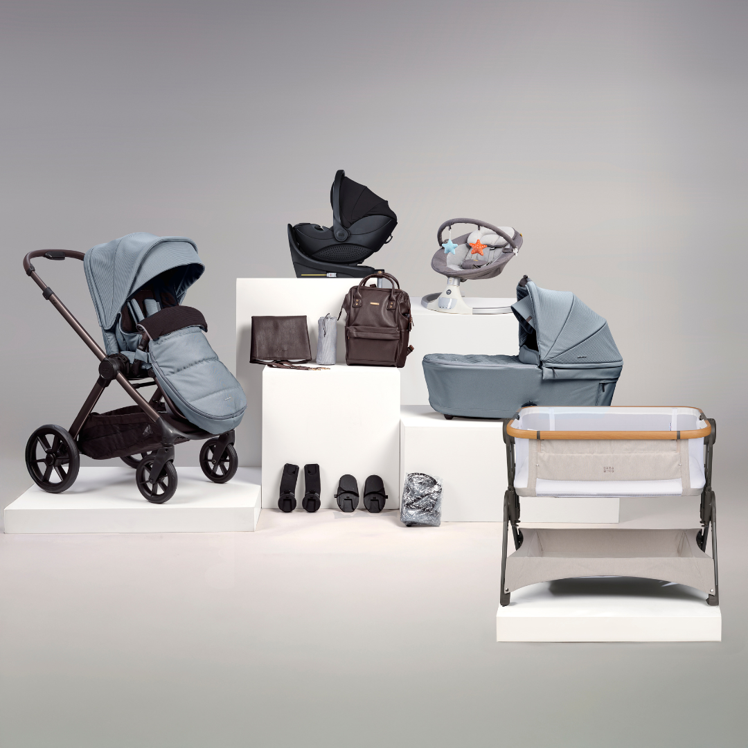 16pc Raffi MKII Travel & Home Bundle with spin car seat & Isofix base - Duck Egg