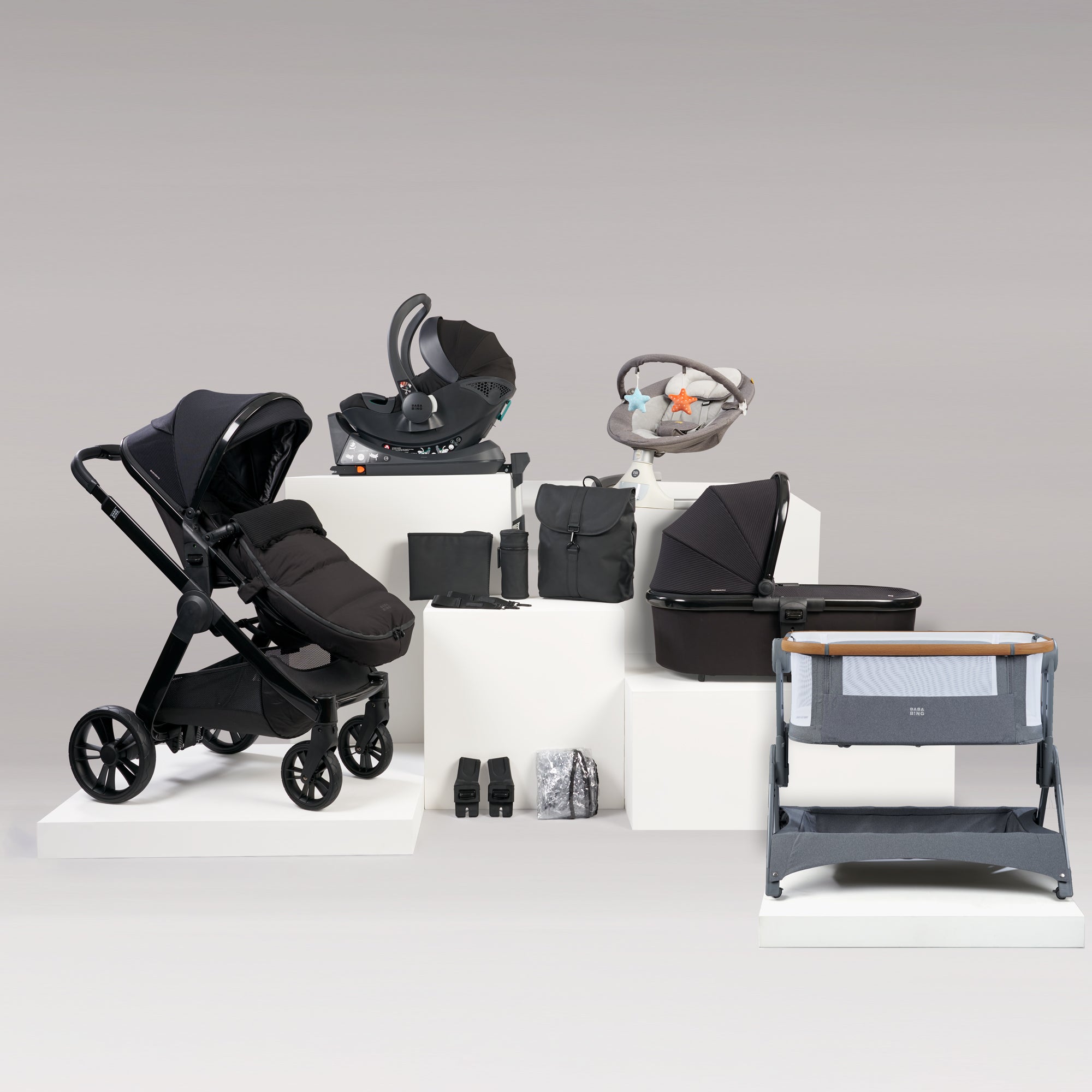 Bababing 15pc Raffi Travel System Bundle Gloss Black