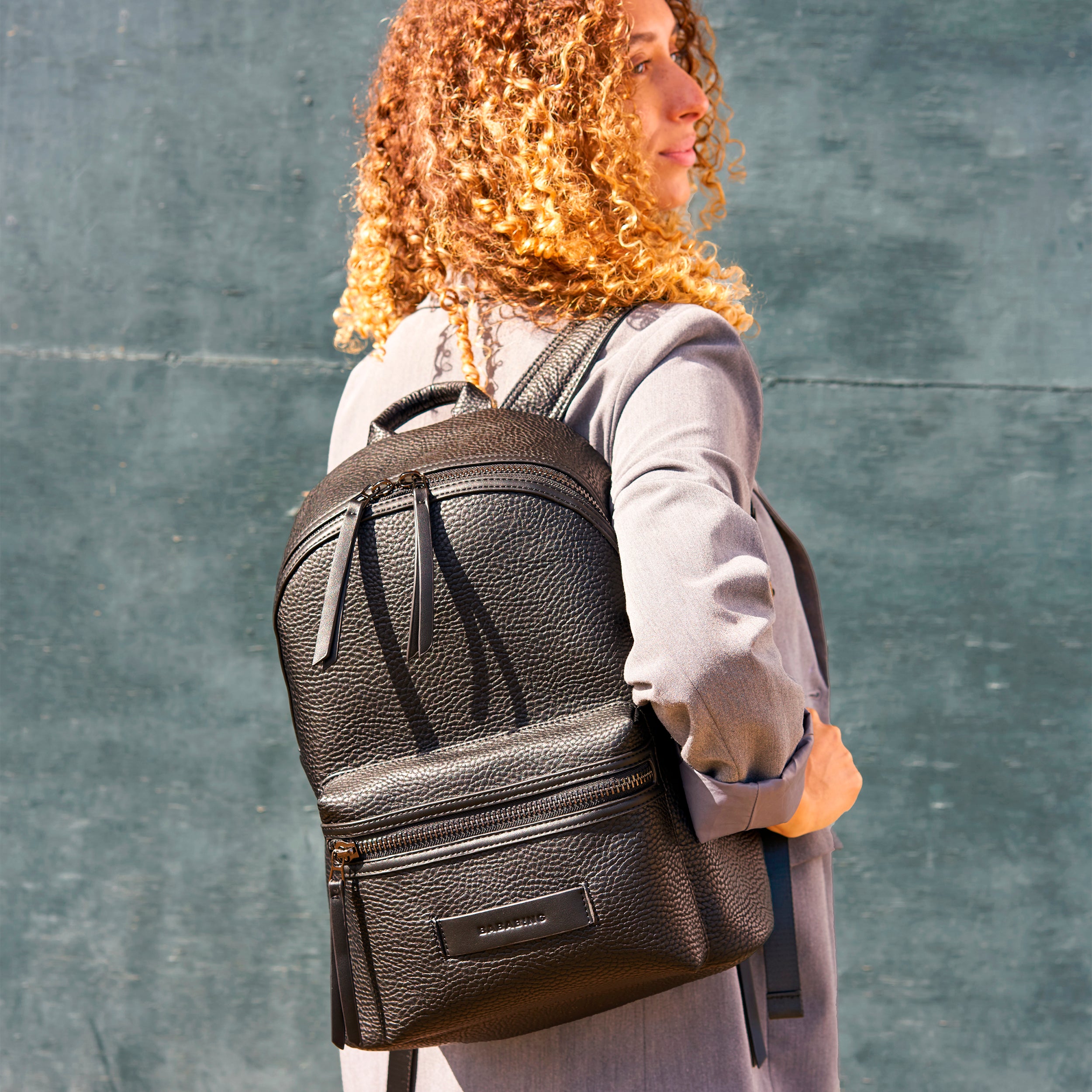 Luca vegan leather backpack - Black