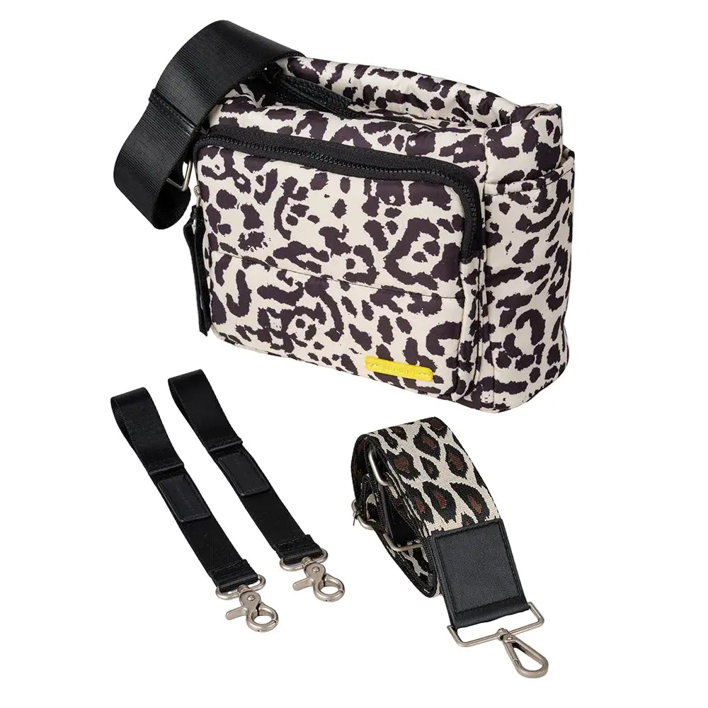 Bababing Joey Cross Body Organiser | Compact Waterproof Changing Bag | Leopard