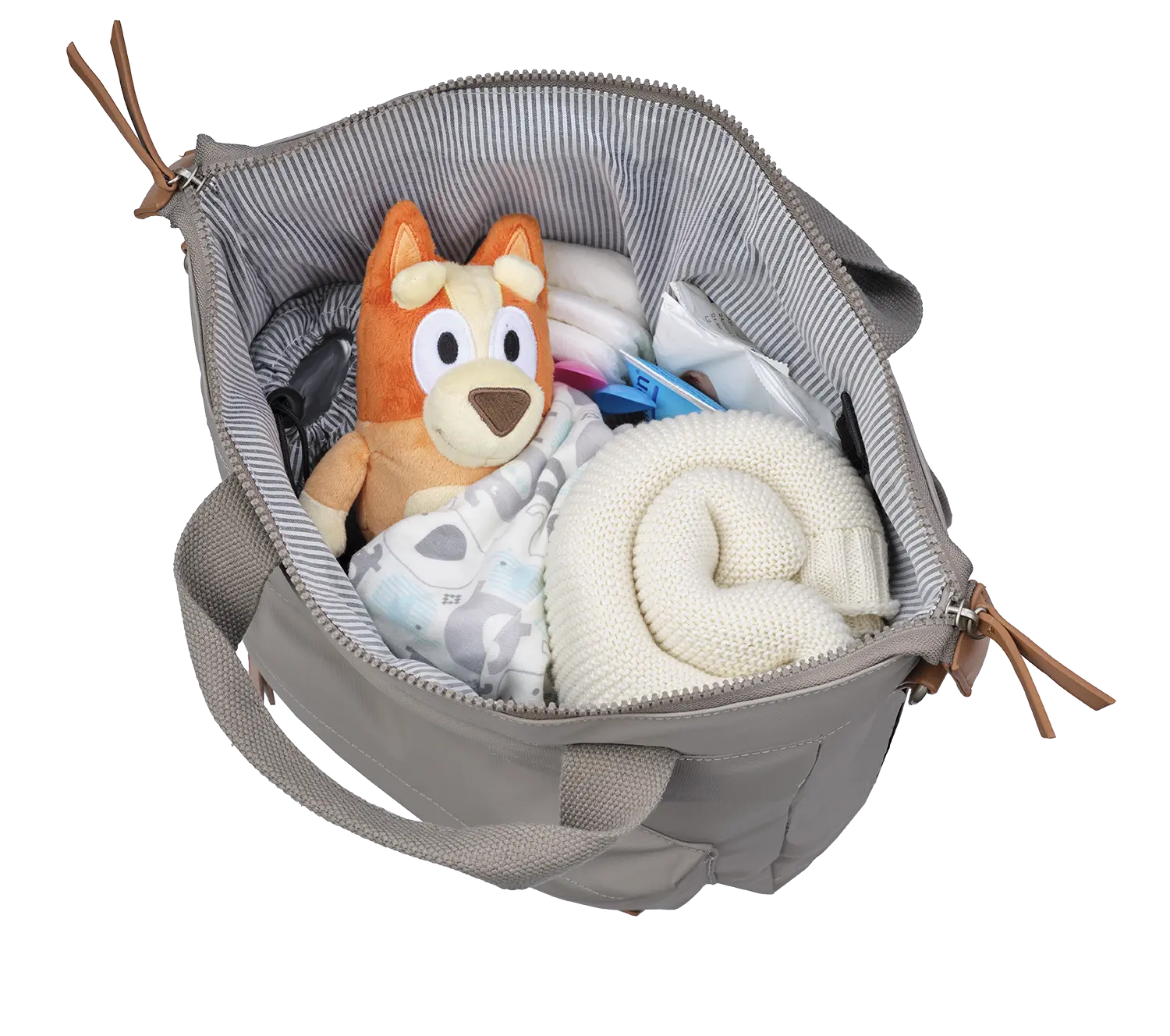 lite 2 changing bag open with accessories