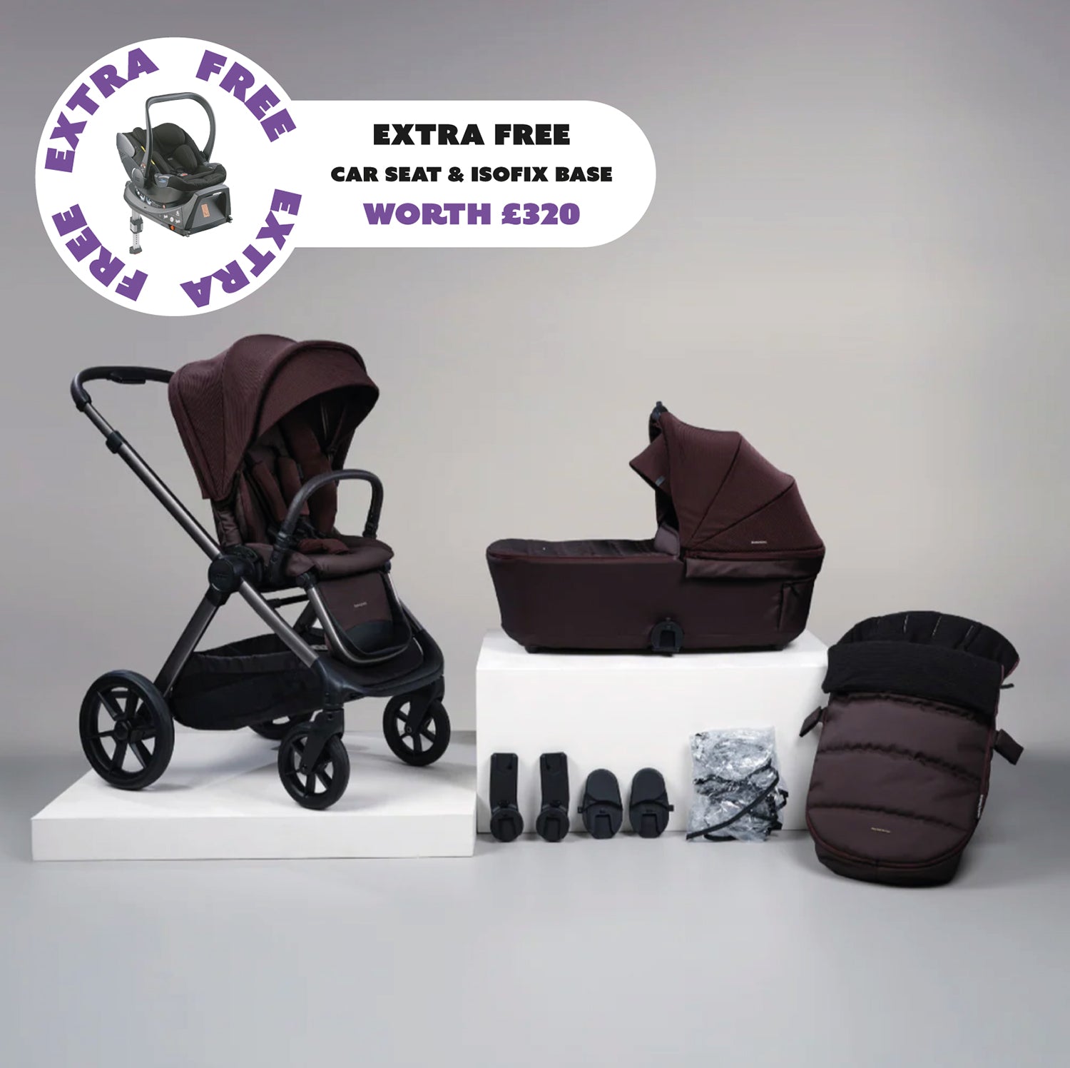 Raffi Travel System MKII + FREE Hera car seat & isofix base - Heritage