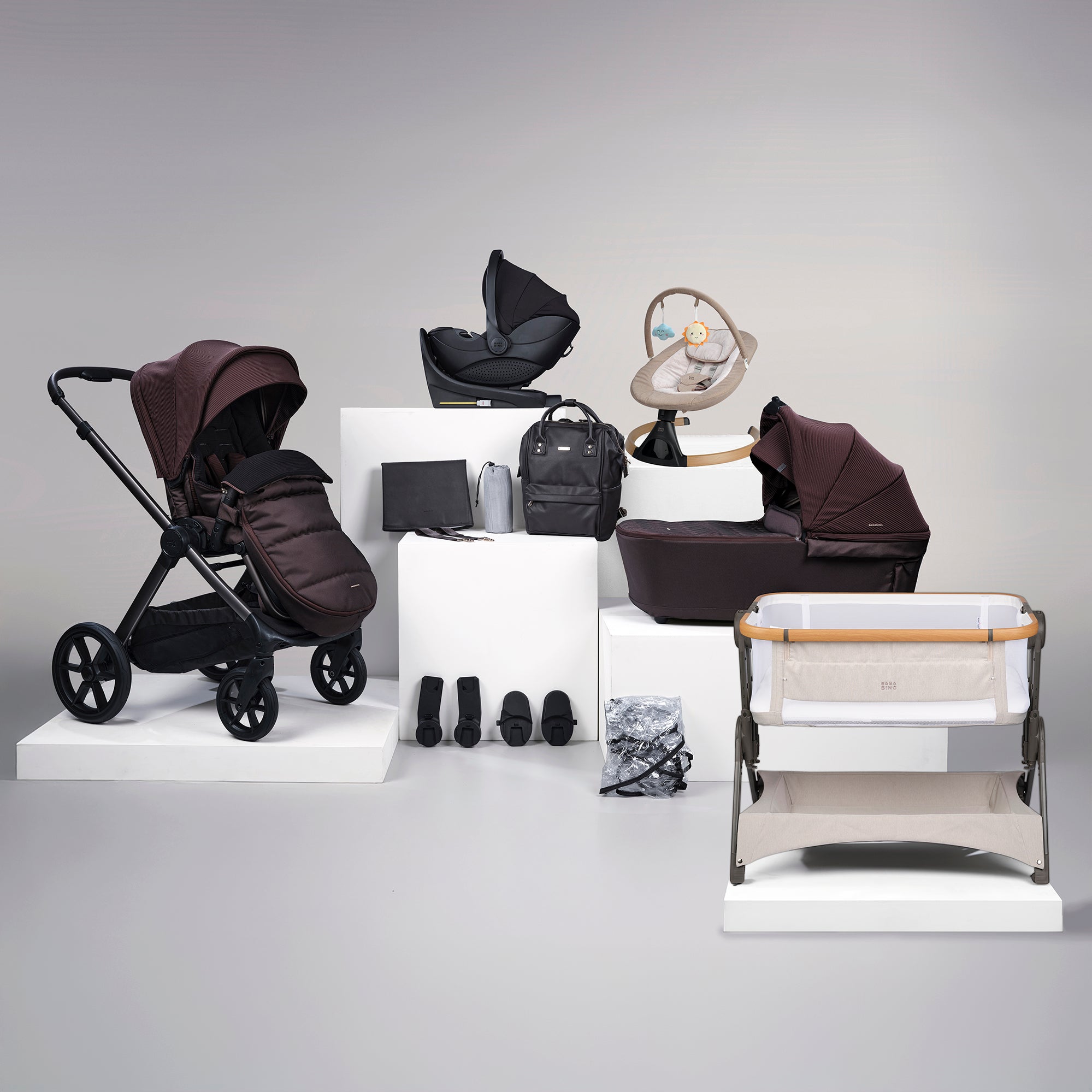 16pc Raffi MKII Travel & Home Bundle with spin car seat and isofix base - Heritage