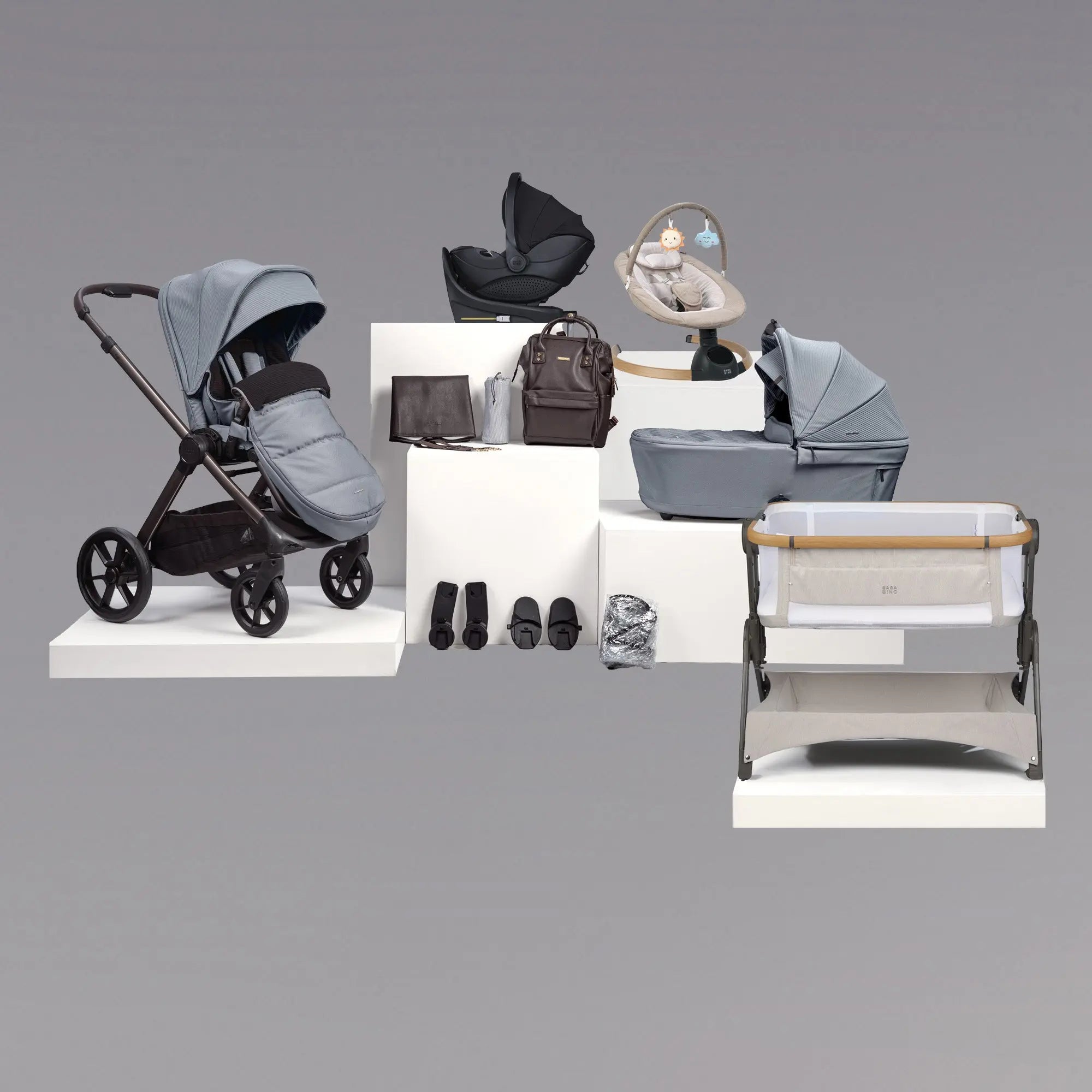 16pc Raffi MKII Travel & Home Bundle with spin car seat & isofix base - Duck Egg