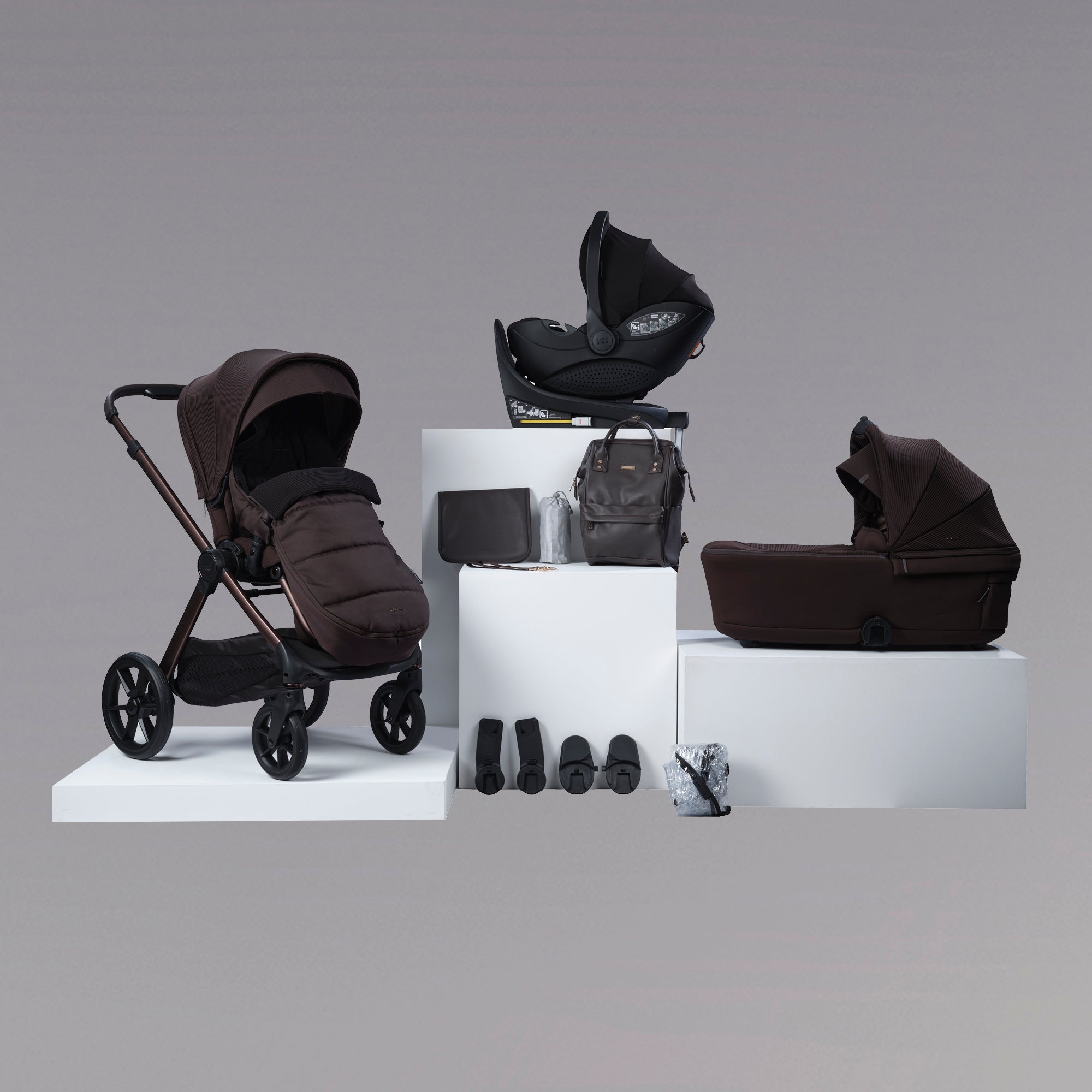 12 pc Raffi MKII Travel Bundle with spin car seat & isofix base - Kofe
