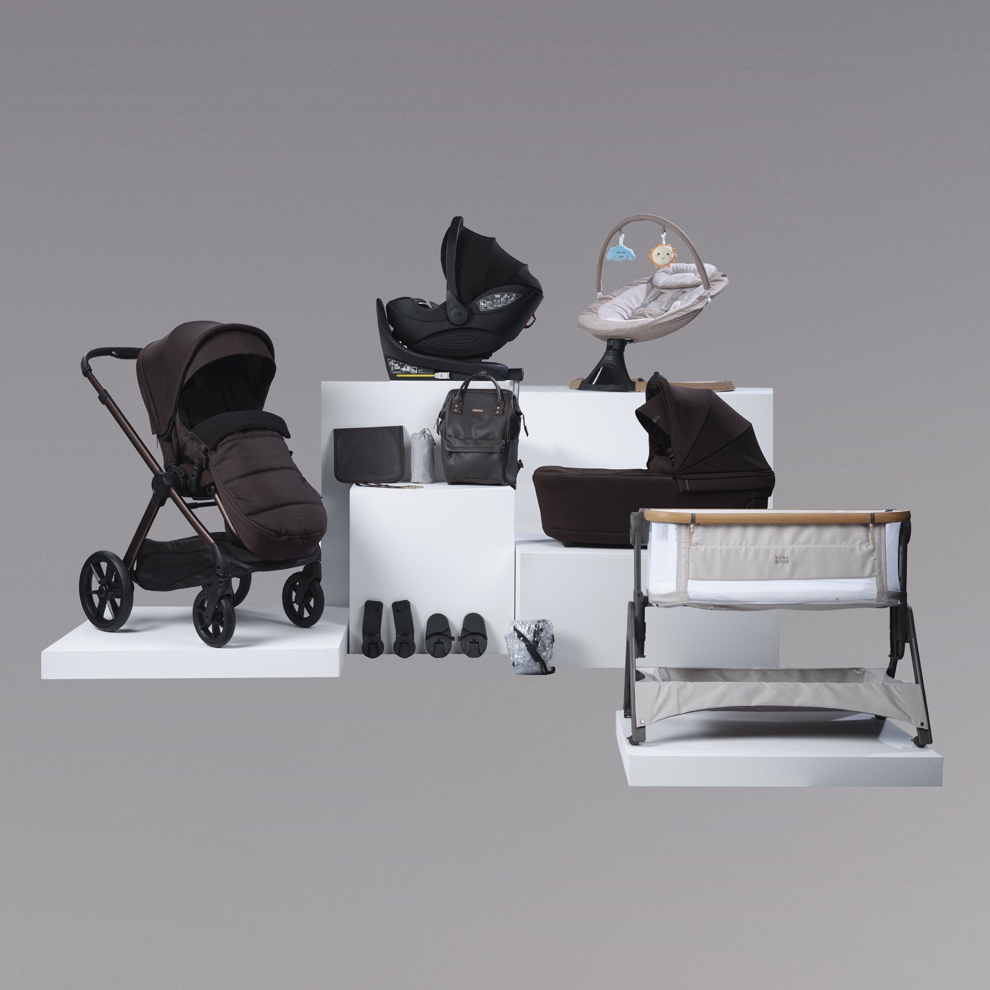 16pc Raffi MKII Travel & Home Bundle with spin car seat & isofix base - Kofe