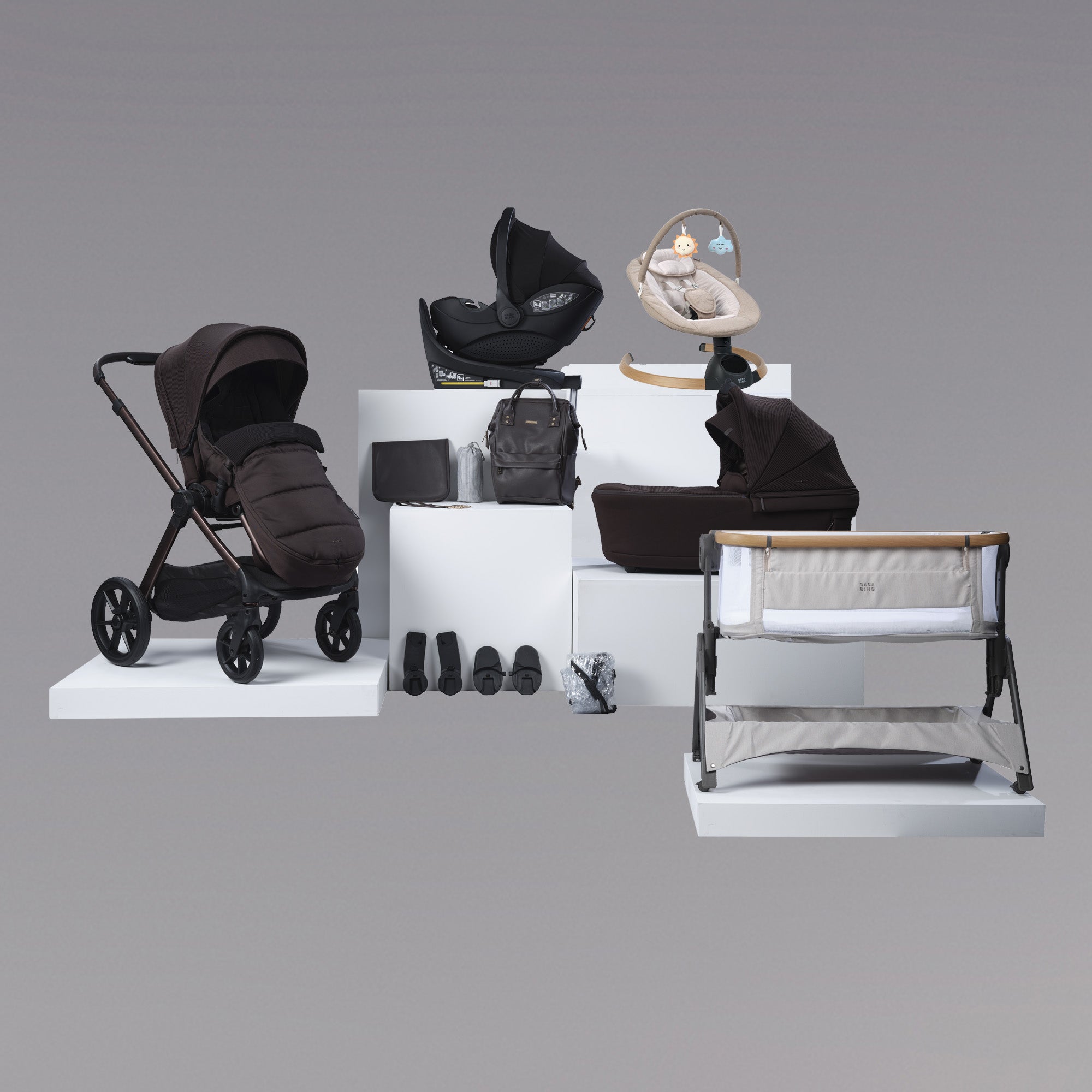 16pc Raffi MKII Travel & Home Bundle with spin car seat & isofix base - Kofe