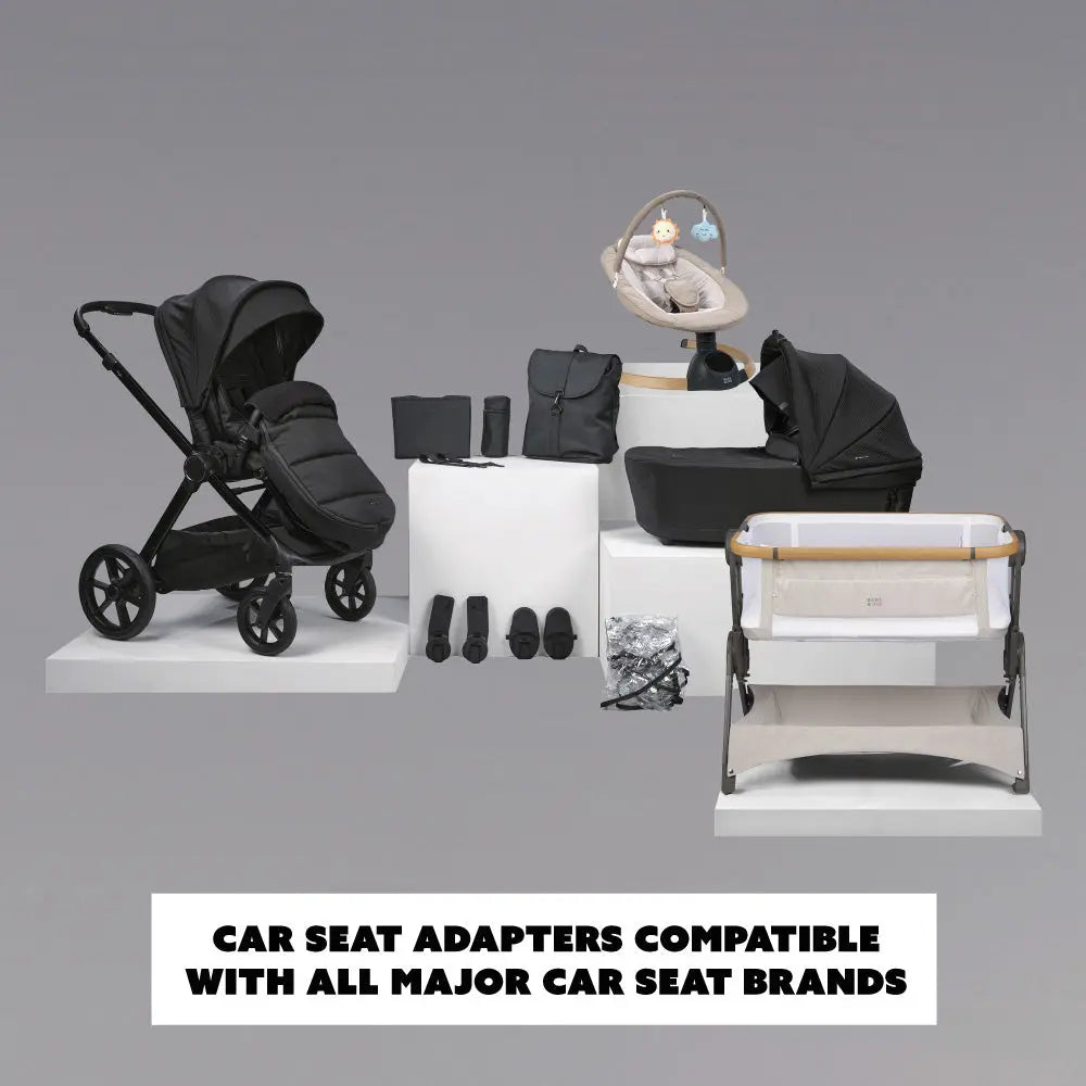 Bababing Raffi MKII | 14 Piece 3-in-1 Travel System | Satin Black