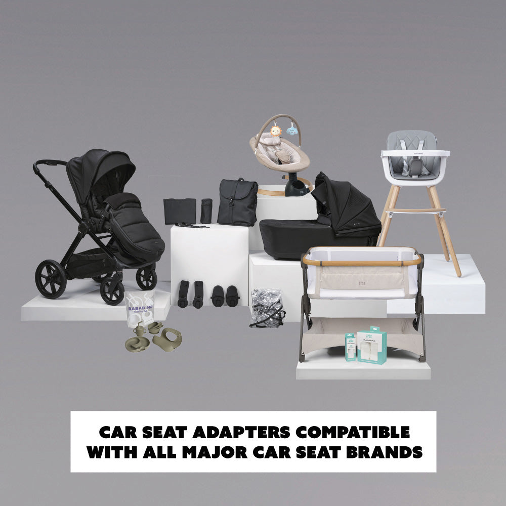16pc Raffi MKII Travel, Home & Feeding Bundle - Without Car Seat (Satin Black)