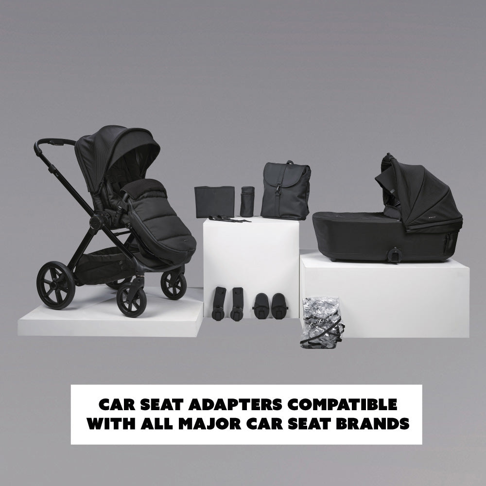 10pc Raffi MKII Travel Bundle - Without Car Seat (Satin Black)