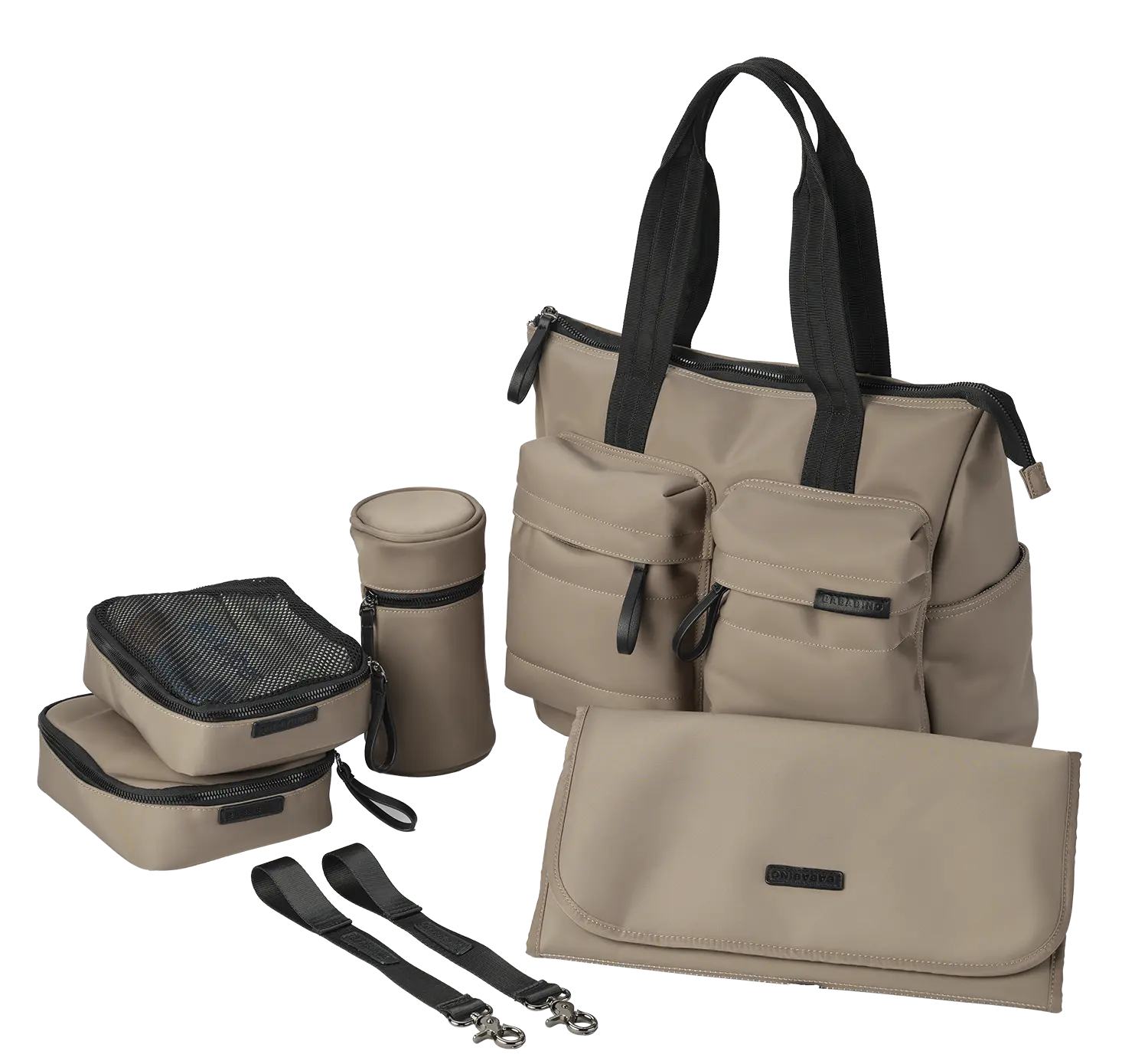 Bababing Rosy Tote Changing Bag | 3-in-1 Waterproof Nappy Bag | Taupe