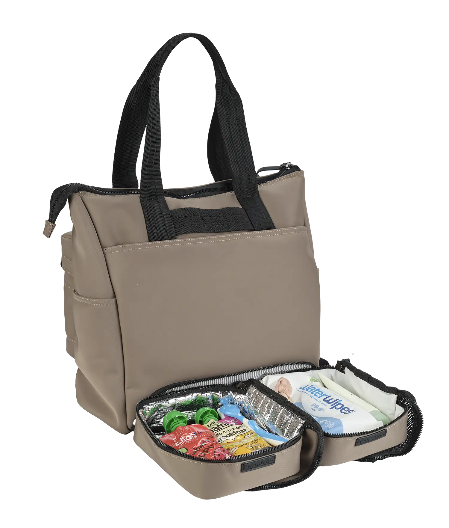 Bababing Rosy Tote Changing Bag | 3-in-1 Waterproof Nappy Bag | Taupe