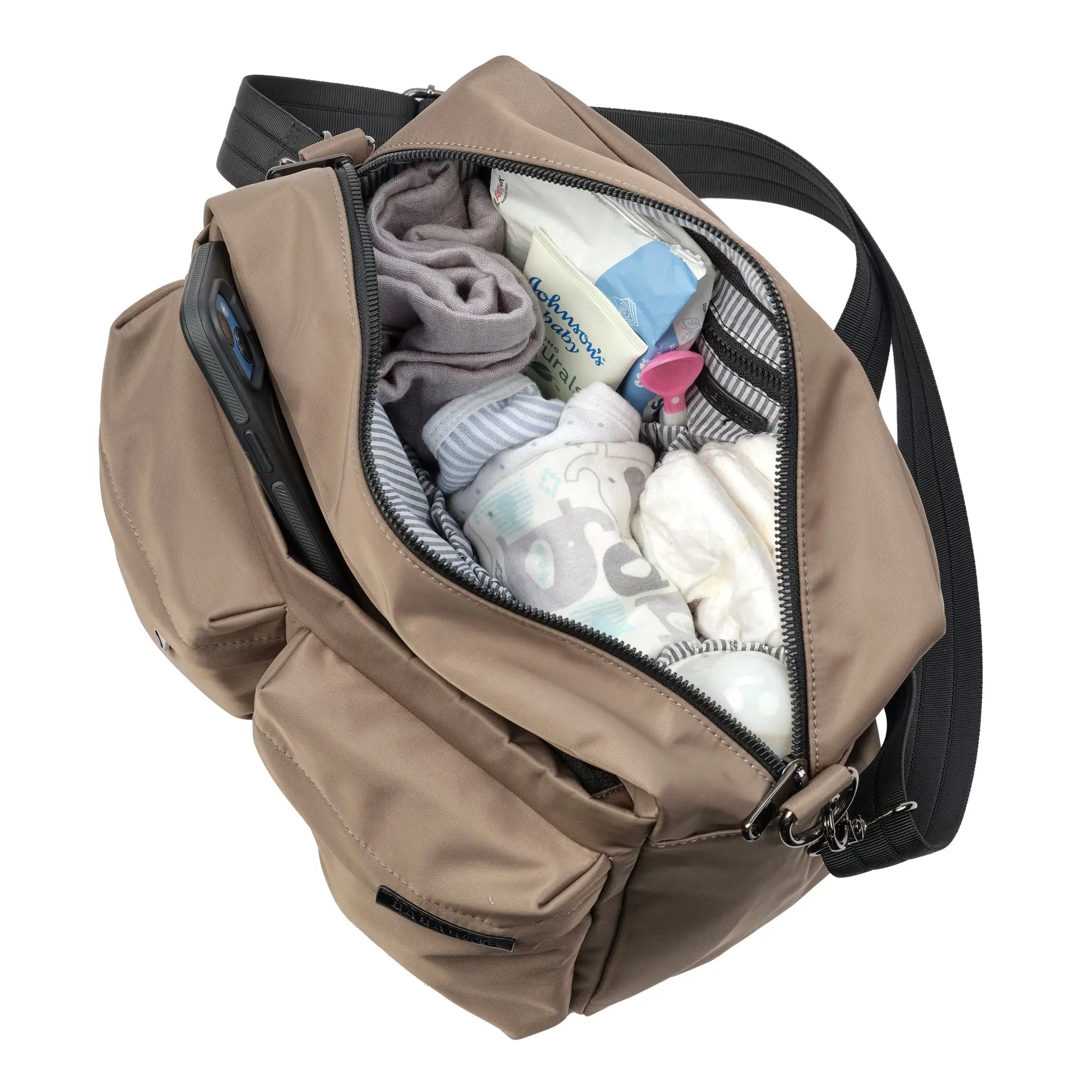 Bababing Aalia Cross Body Organiser | Waterproof Changing Bag | Taupe