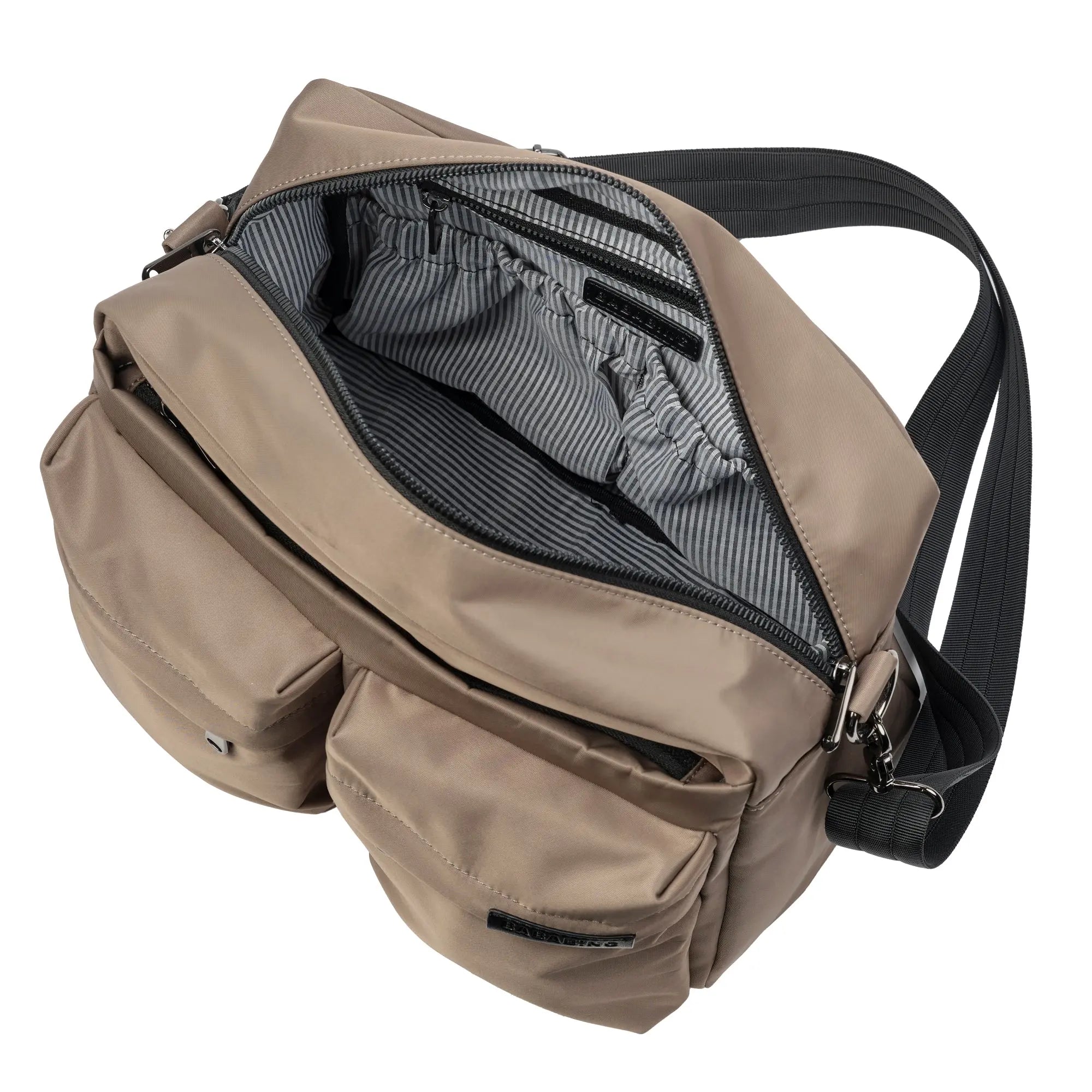 aalia baby changing bag in taupe image of main section