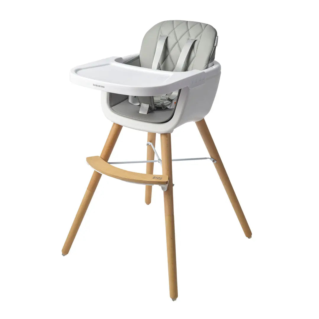 Bababing 4-in-1 Highchair | White & Grey