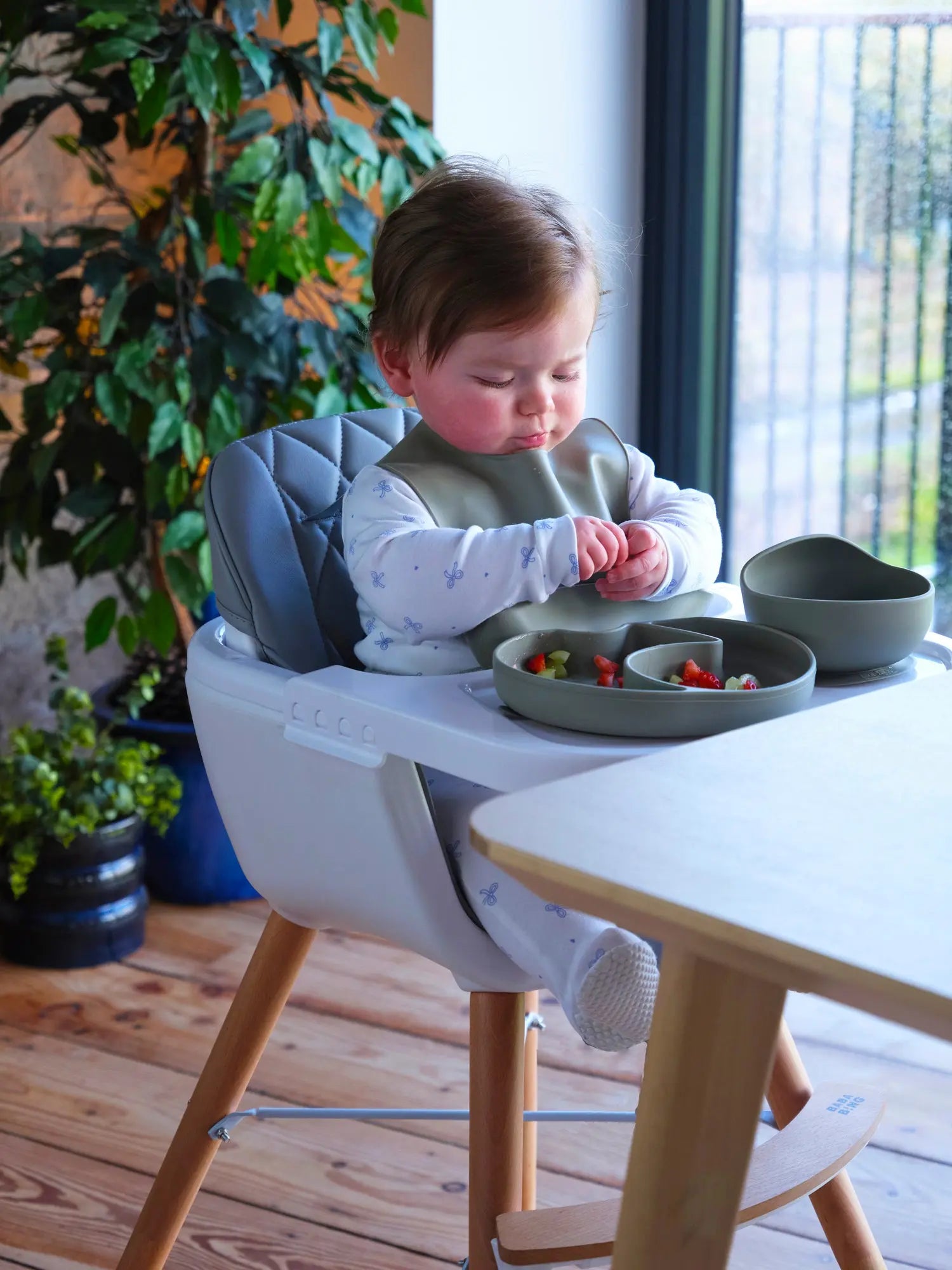 Bababing 4-in-1 Highchair | White & Grey