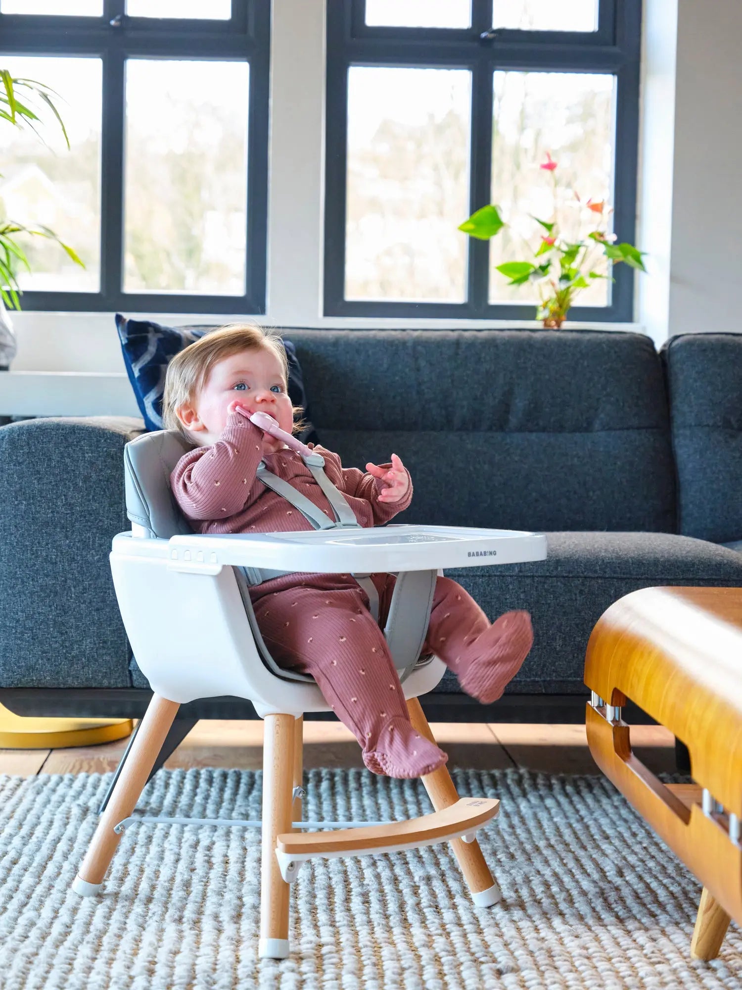Bababing 4-in-1 Highchair | White & Grey