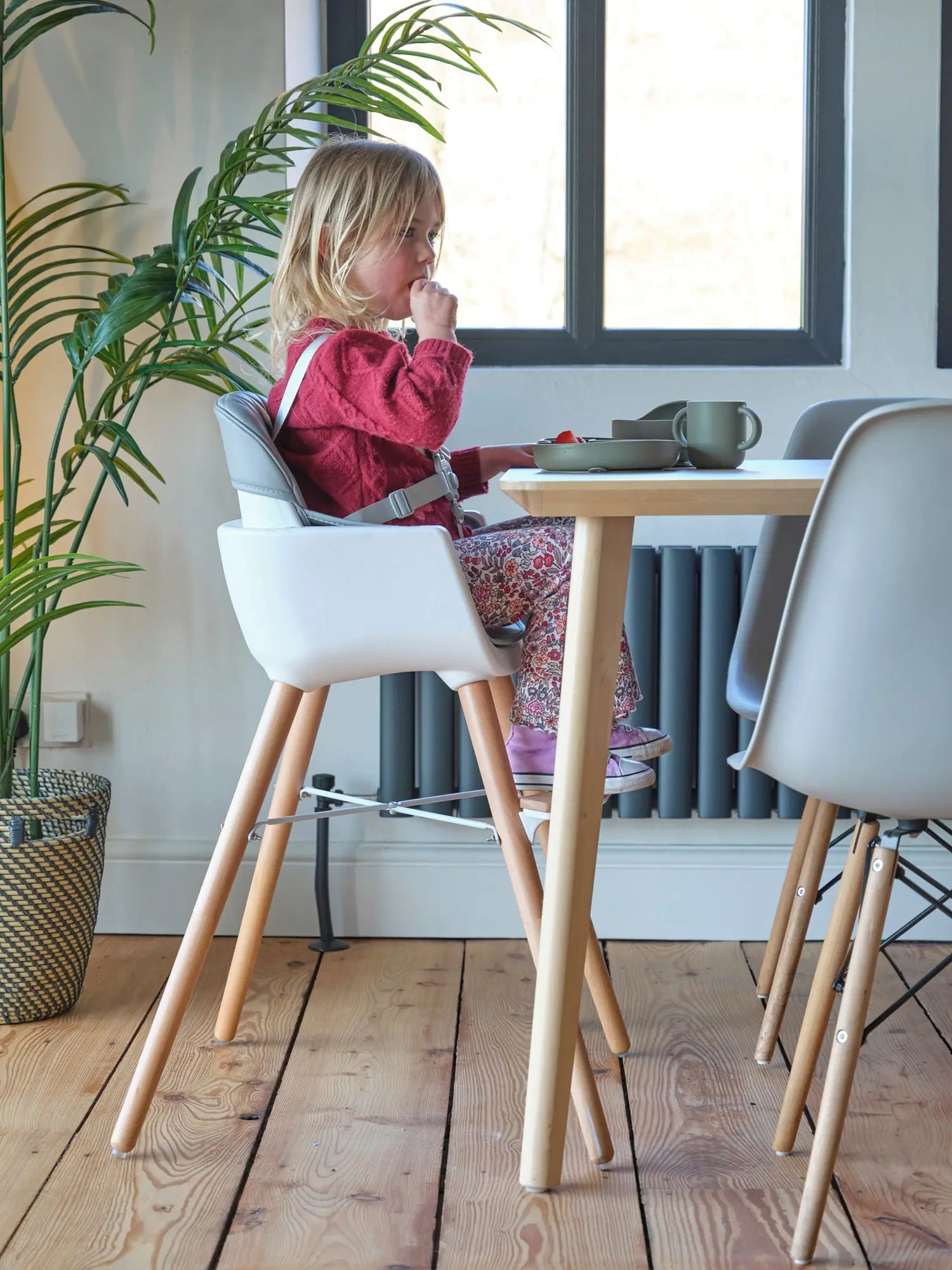 Bababing 4-in-1 Highchair | White & Grey