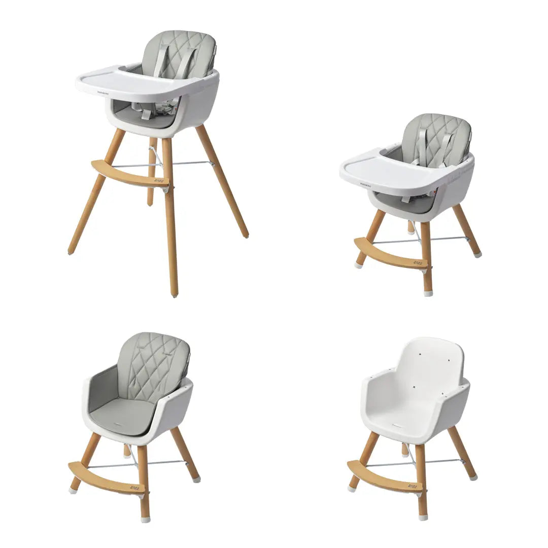 Bababing 4-in-1 Highchair | White & Grey