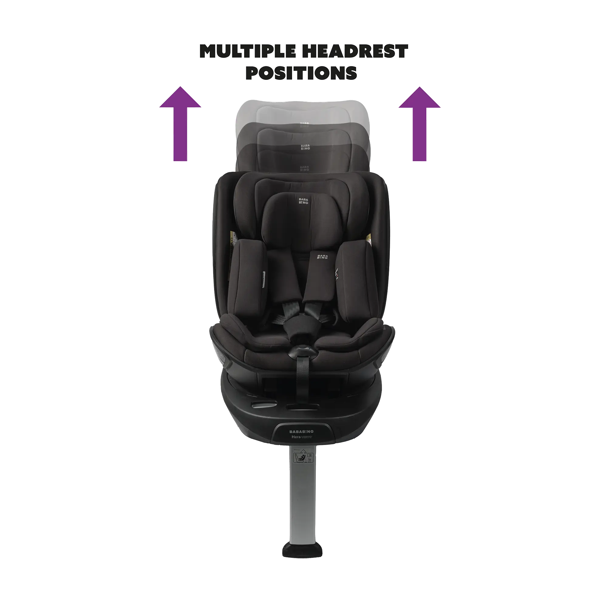 image showing vertical recline positions of car seat