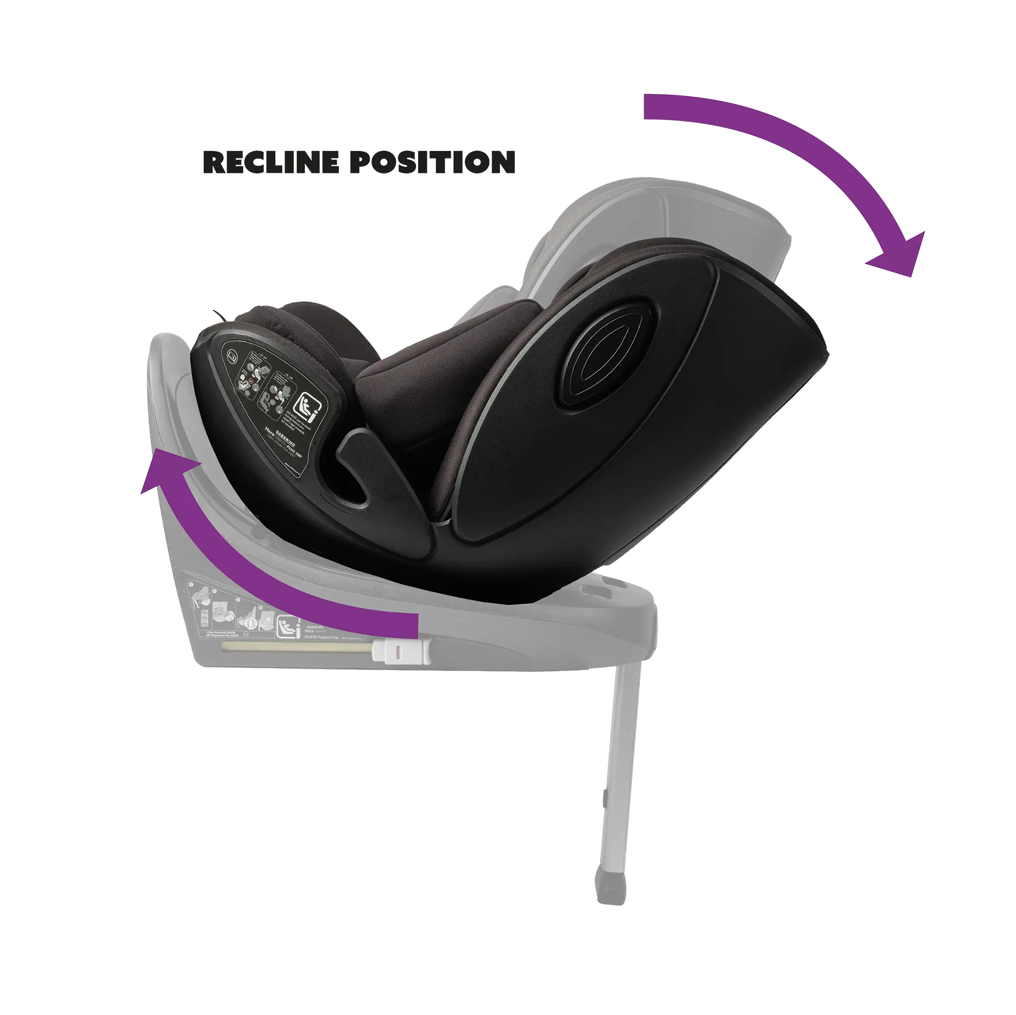 image showing recline positions of car seat