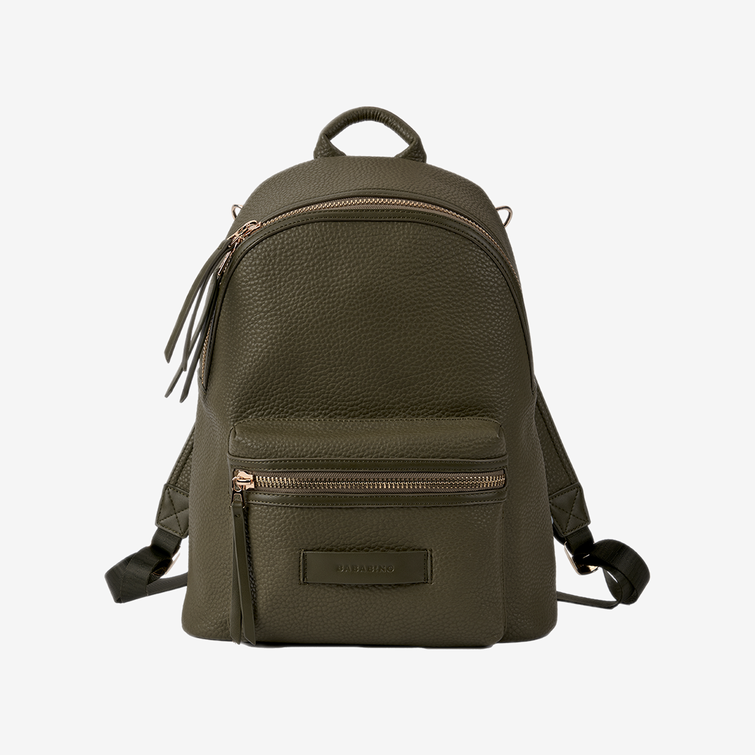 Bababing Luca Vegan Leather Backpack Changing Bag Olive