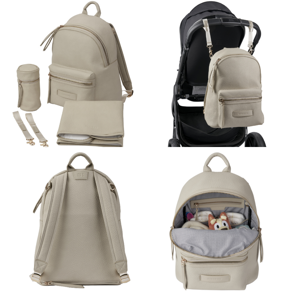 Bababing Luca Vegan Leather Changing Bag Sand