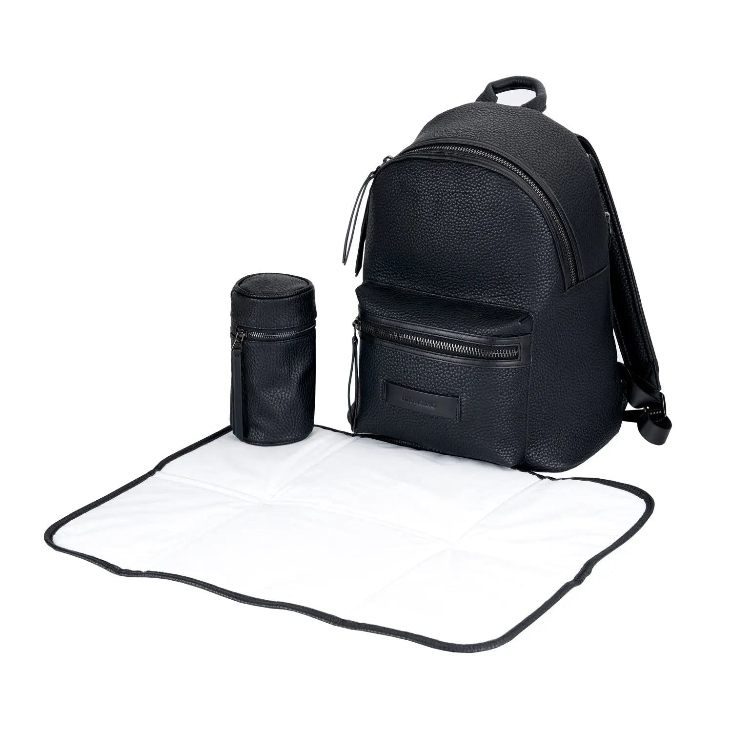 luca baby changing bag in black with changing mat
