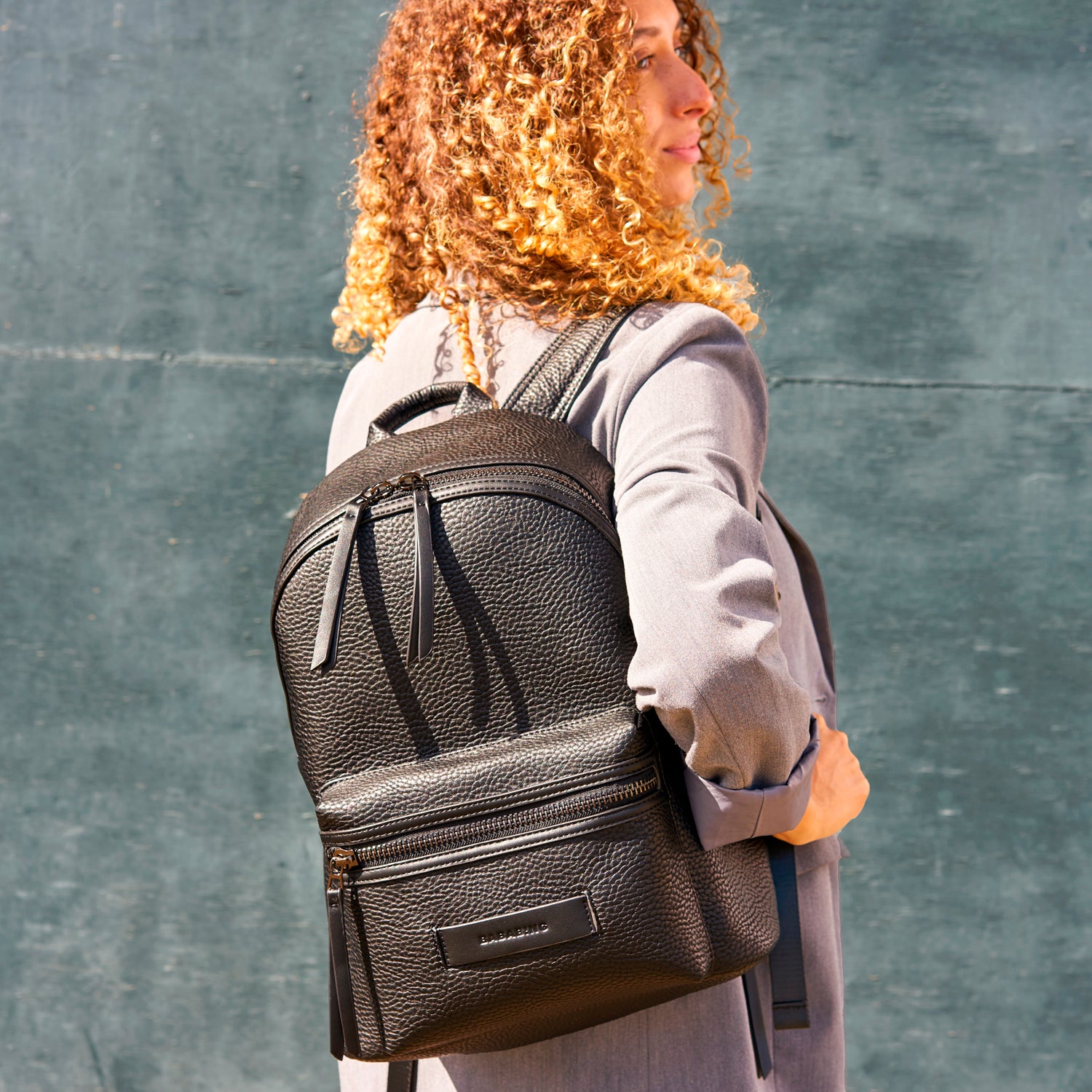 Luca vegan leather backpack - Black