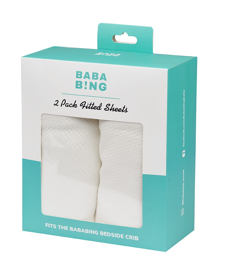 Bababing Bedside & Travel Crib + 2 Pack Fitted Sheets Bundle