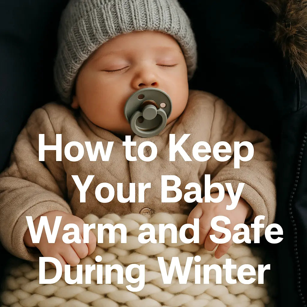 A baby sleeping peacefully in warm winter clothing, wrapped in a soft knitted blanket, in gentle natural light