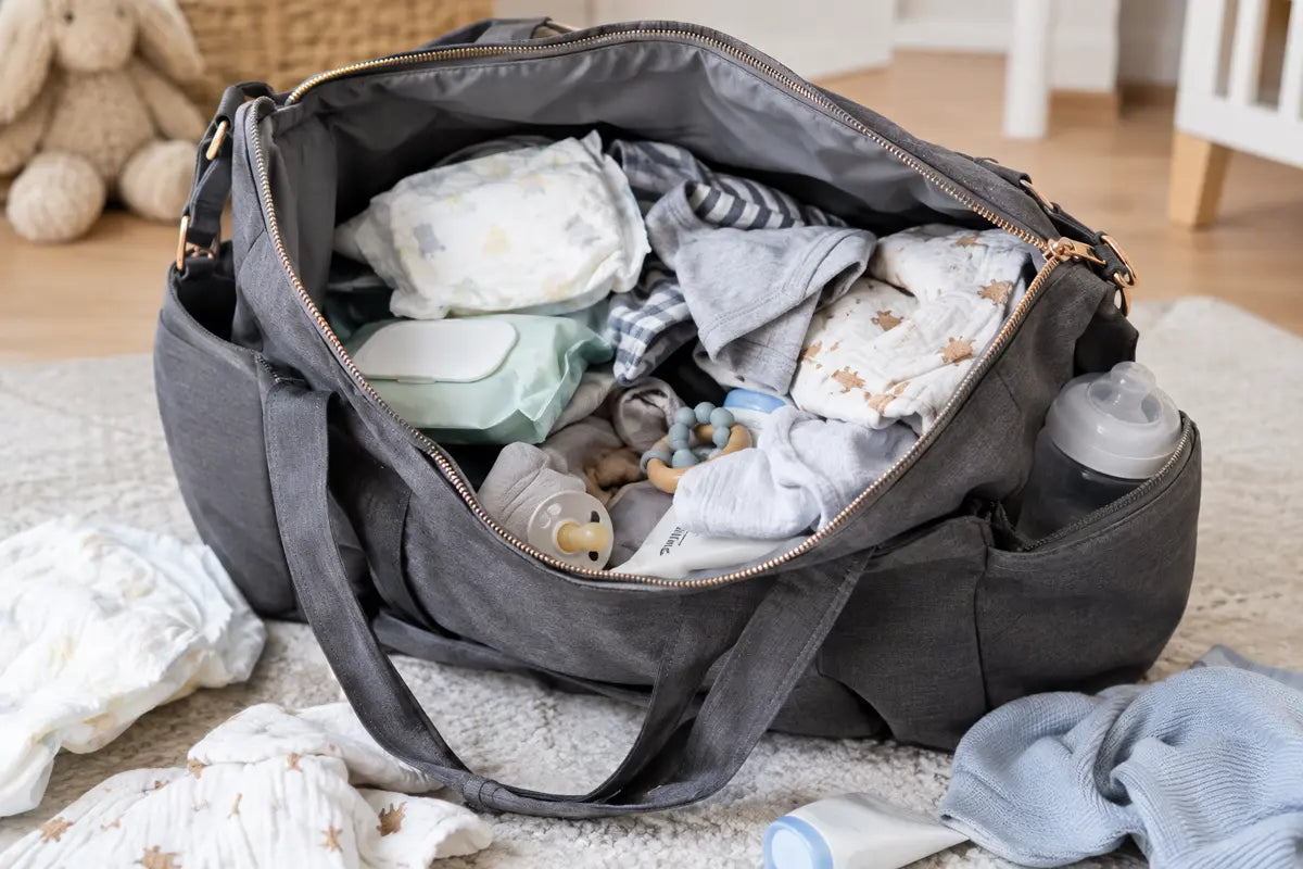 a messy changing bag