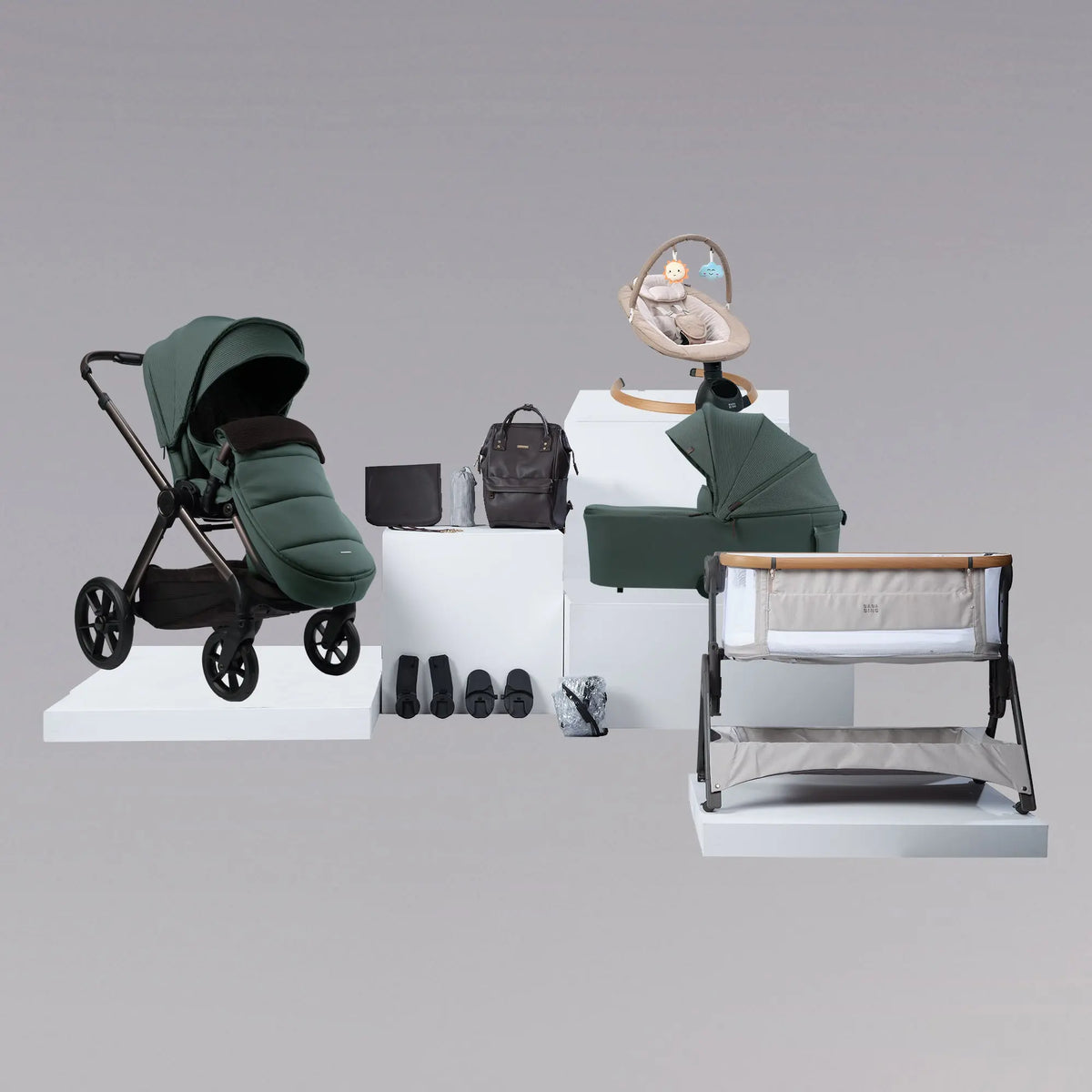 Raffi Quest Travel System Folding Carrycot (14 pc) Rivian Green