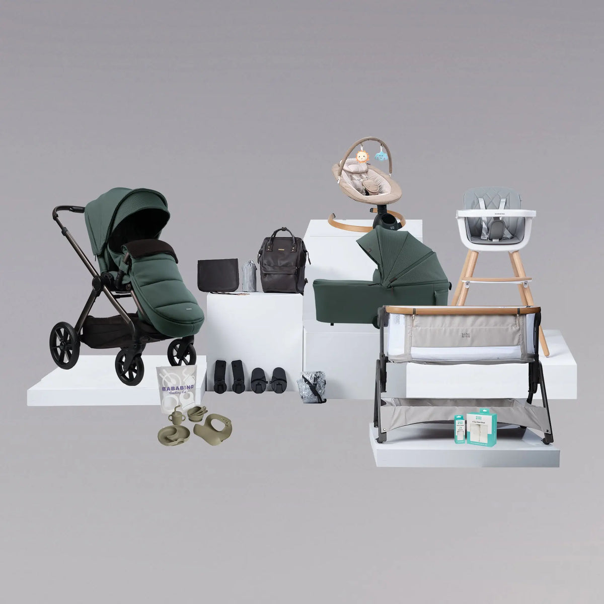 Raffi Quest Travel System Folding Carrycot (19 pc) Rivian Green