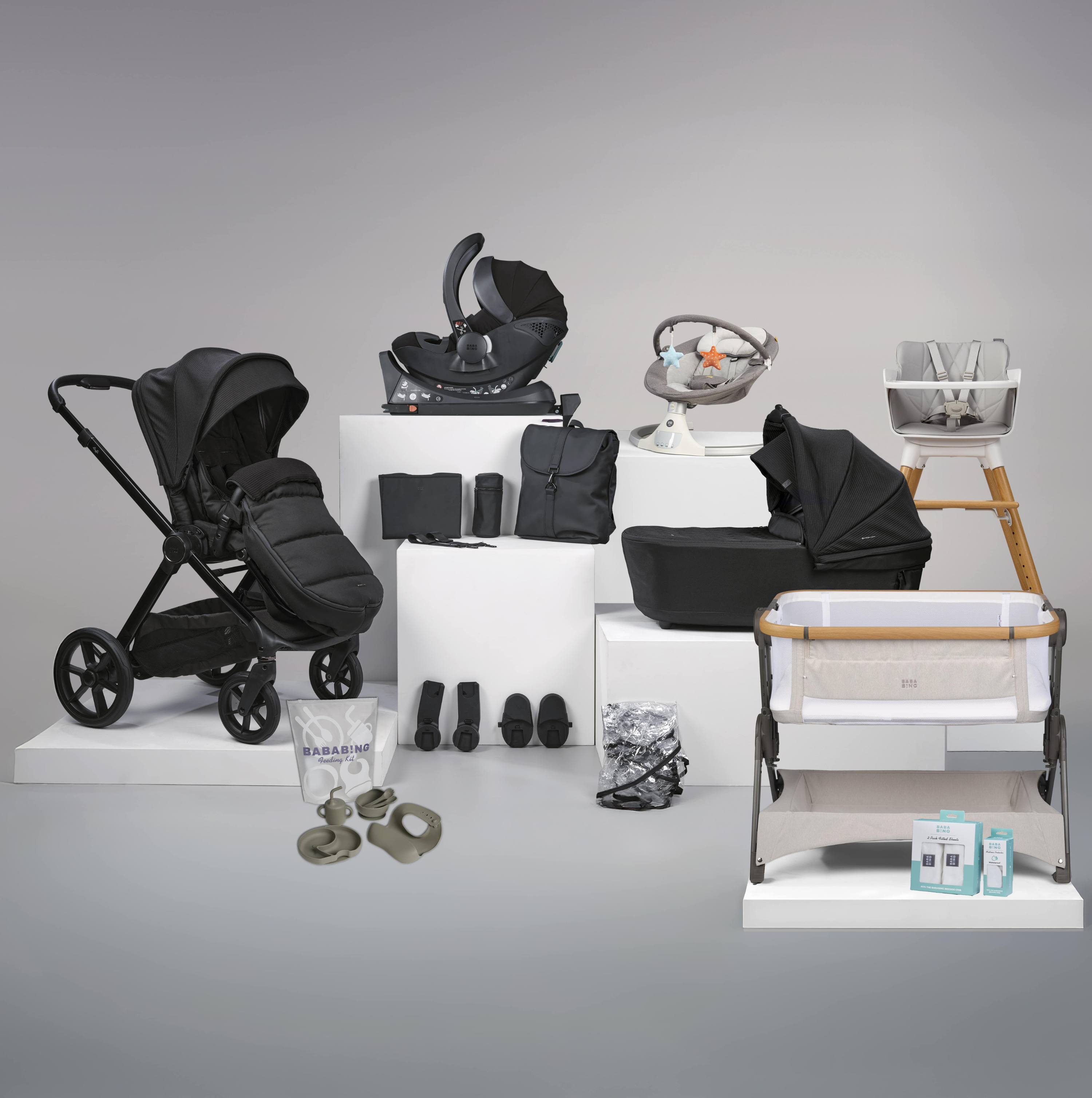 18pc Raffi MKII Travel, Home & Feeding Bundle - Gloss Black