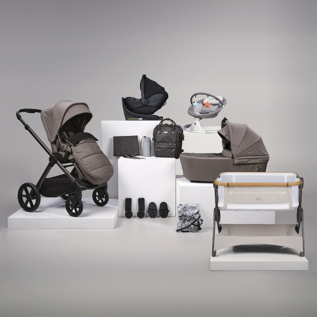 16pc Raffi MKII Travel & Home Bundle with spin car seat and Isofix base- Minky