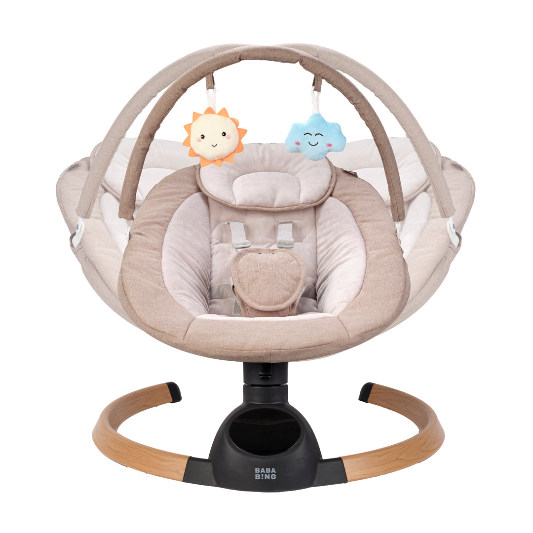 Hub 2 electric baby swing chair (Grey/Beige) +FREE  Cady Pushchair Organiser