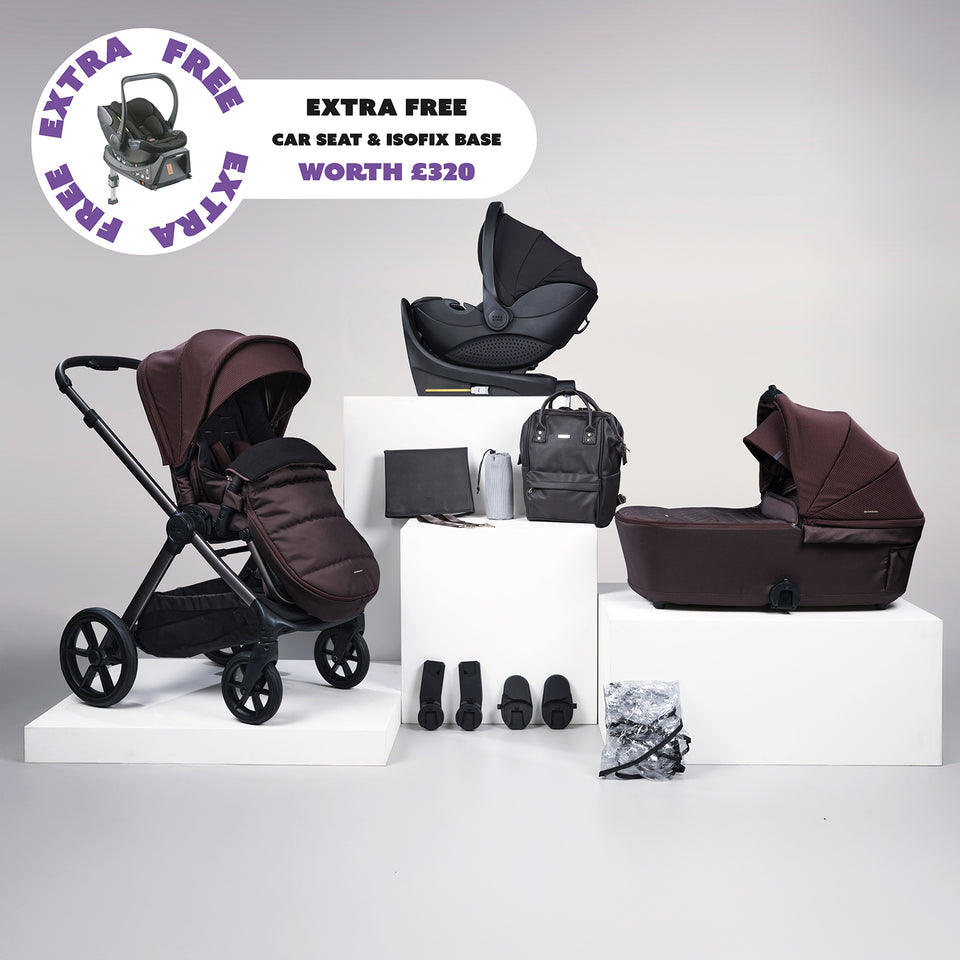 12 pc Raffi MKII Travel Bundle with spin car seat & isofix base + FREE Hera car seat & isofix base - Heritage