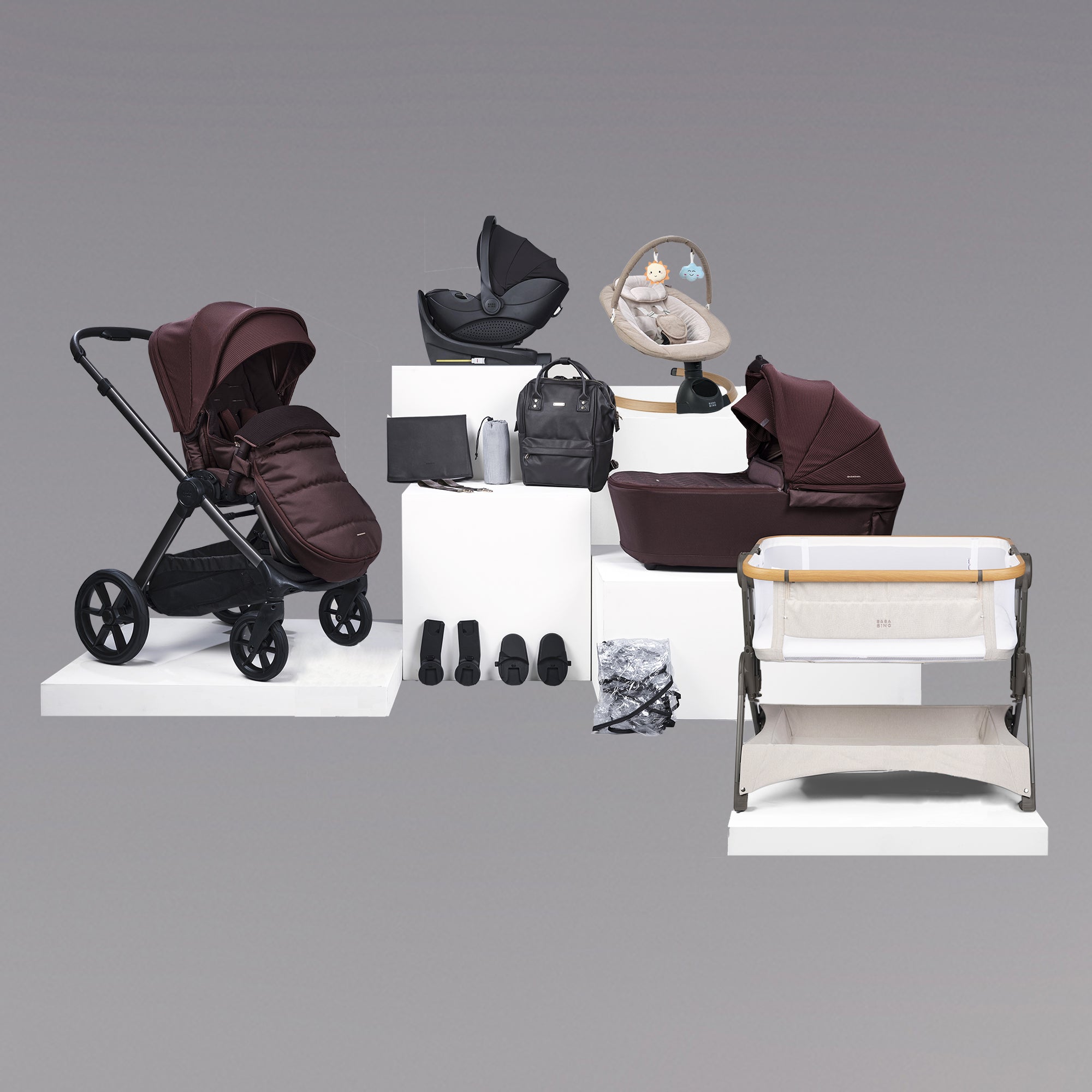 16pc Raffi MKII Travel & Home Bundle with spin car seat and isofix base - Heritage