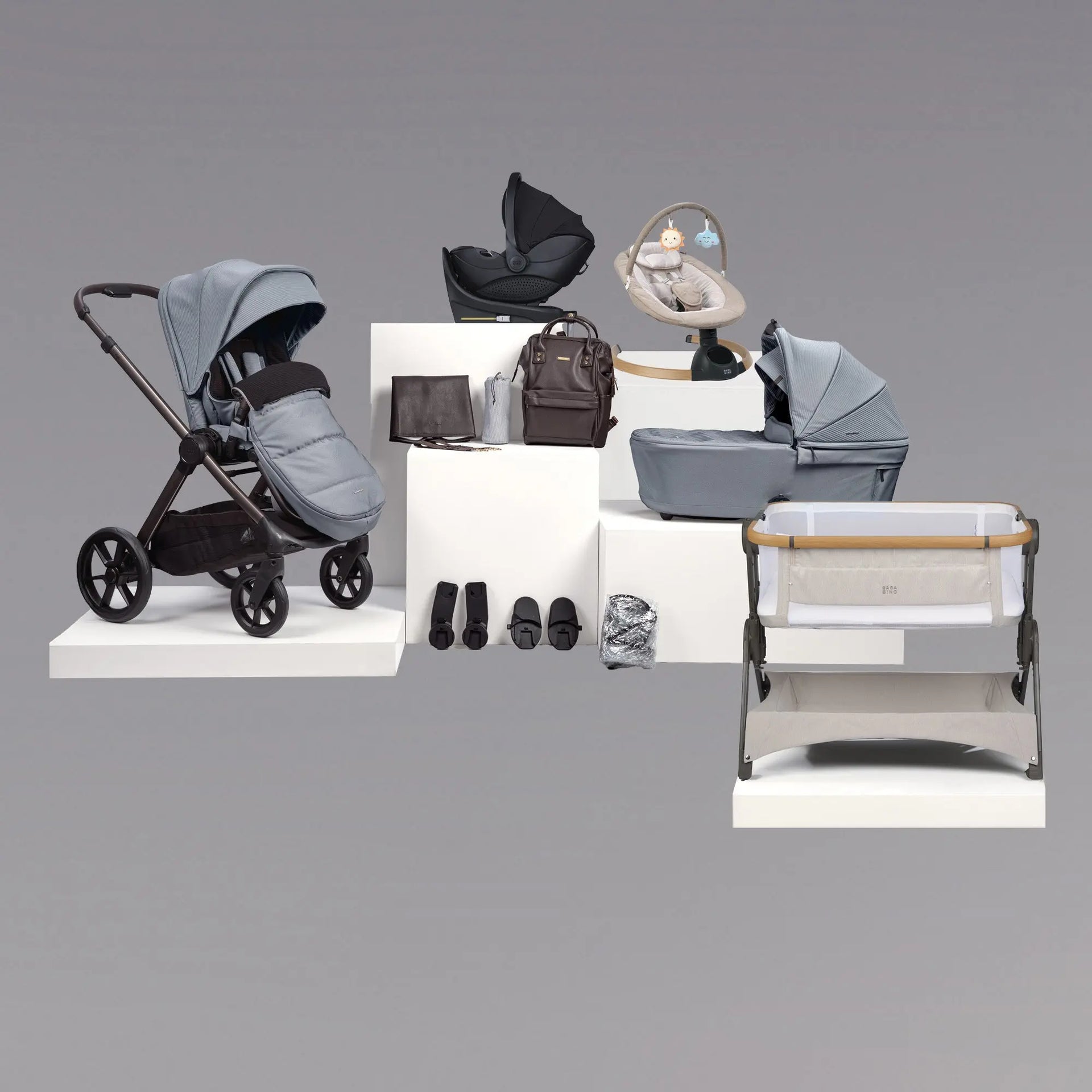 Bababing Raffi 16 Piece Travel System Bundle in Duck Egg Blue