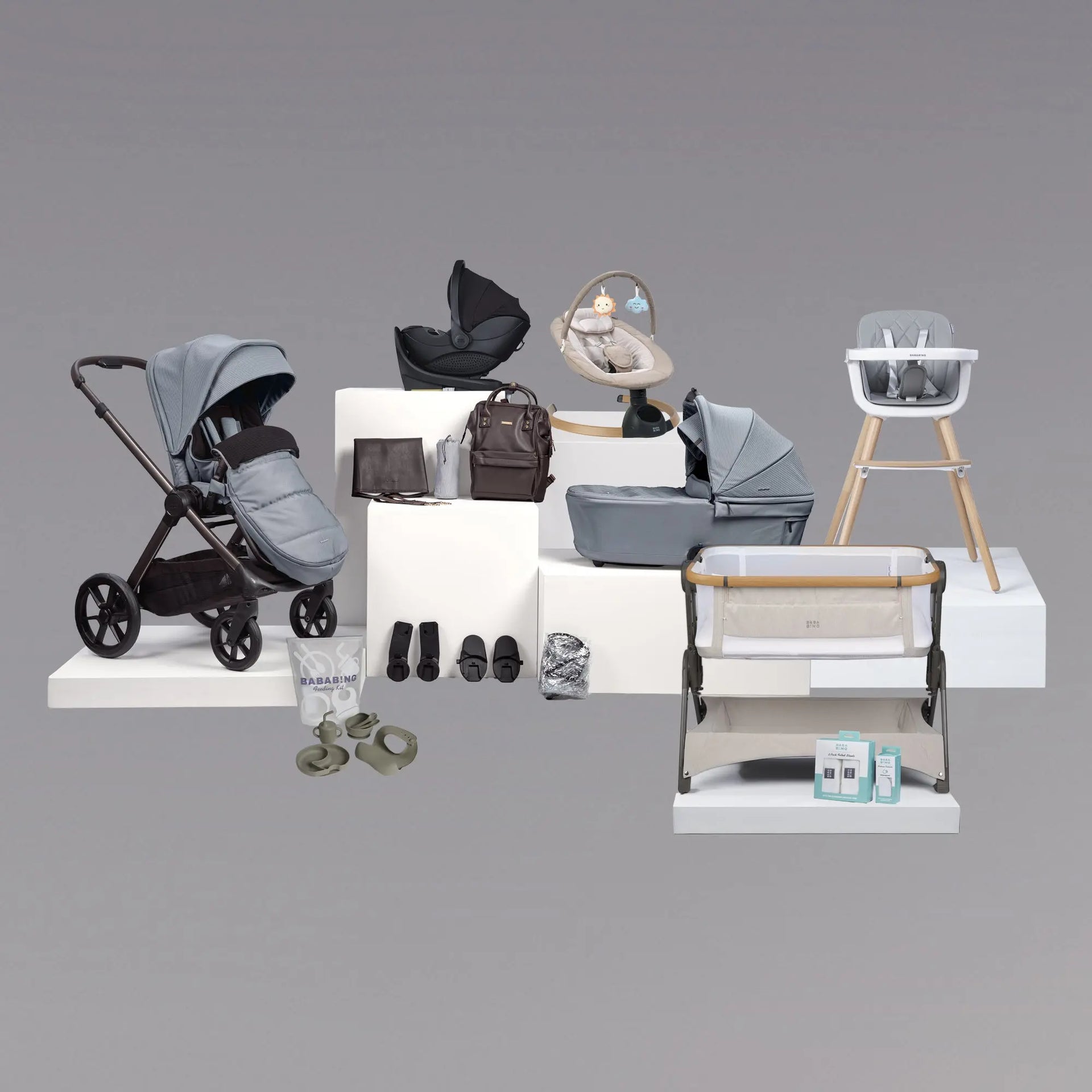 Raffi Travel System 18 Piece Pushchair Bundle Duck Egg