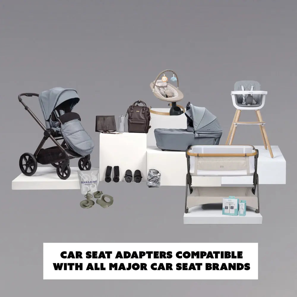 egg stroller car seat compatibility Bababing Raffi Travel System | 16 Piece | Duck Egg Blue