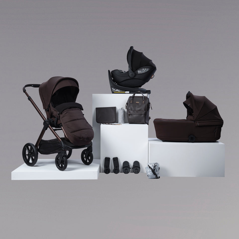 12 pc Raffi MKII Travel Bundle with spin car seat & isofix base + FREE Compact Stroller  - Kofe
