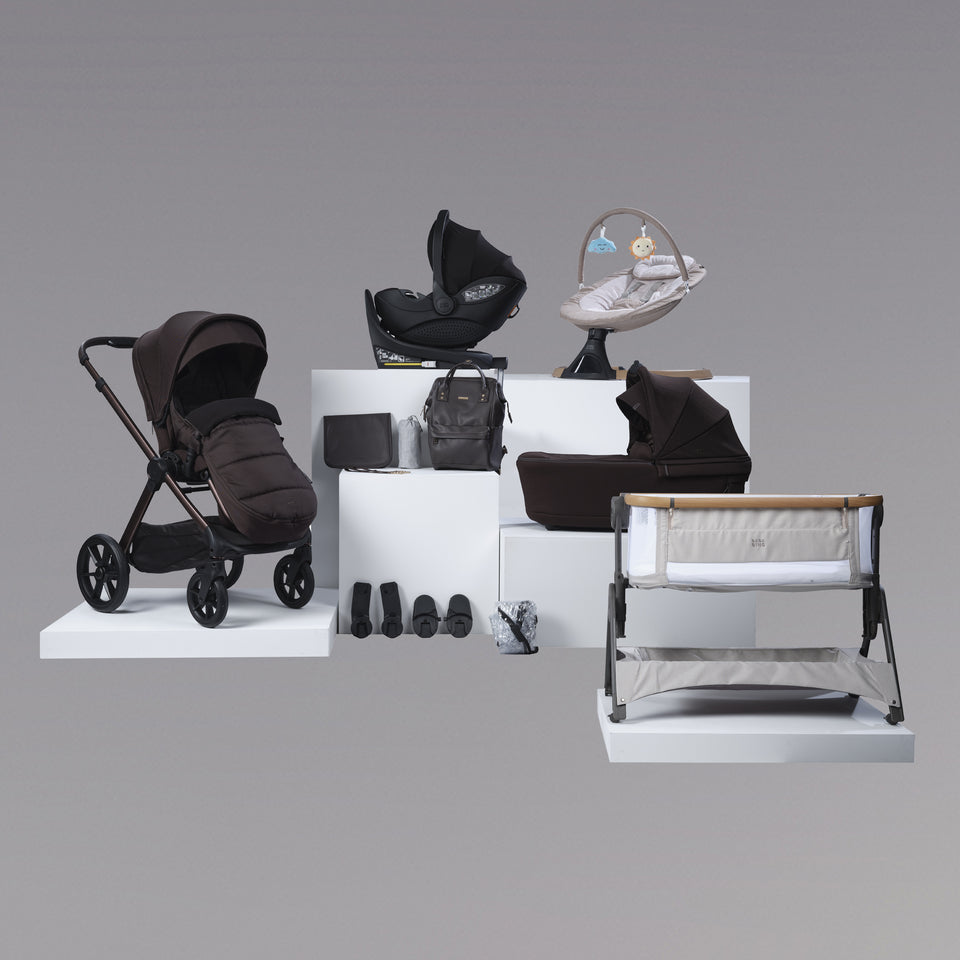 16pc Raffi MKII Travel & Home Bundle with spin car seat & isofix base + FREE Compact Stroller - Kofe