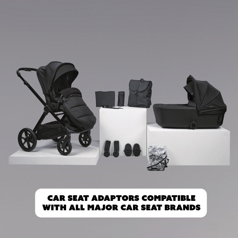 Raffi MKII Travel Bundle - Without Car Seat (Satin Black)