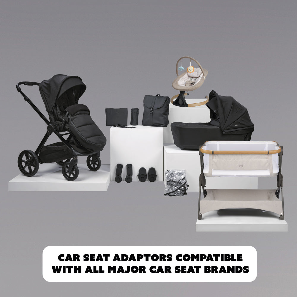 Raffi MKII Travel & Home Bundle - Without Car Seat (Satin Black)