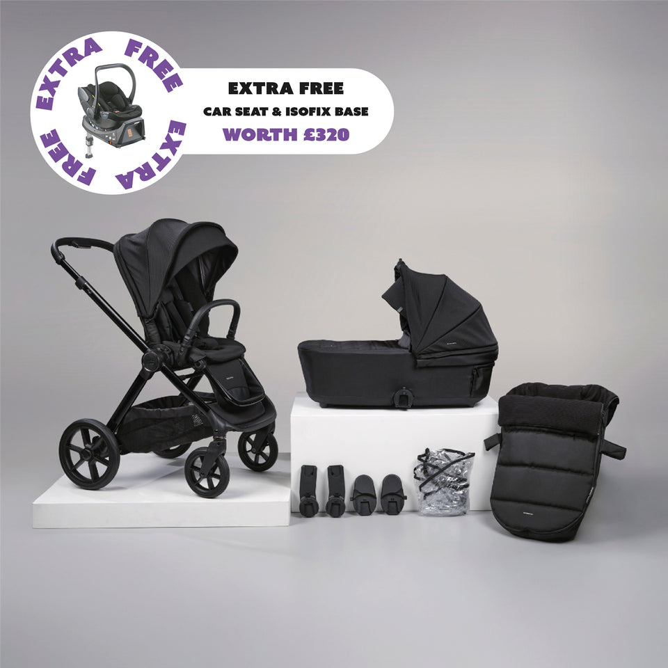 Raffi Travel System MKII + FREE Hera car seat & isofix base - Satin Black