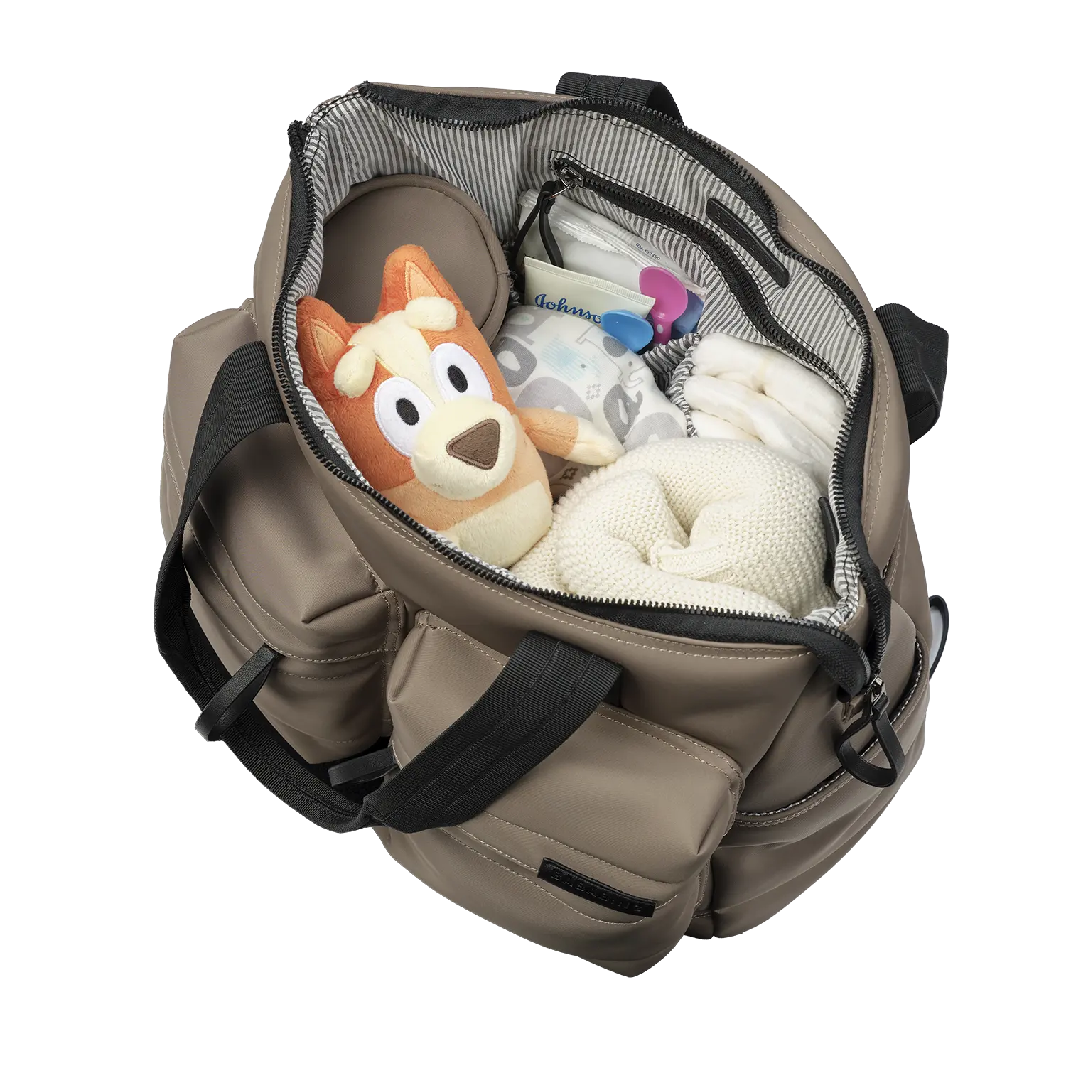 Bababing Rosy Tote Changing Bag | 3-in-1 Waterproof Nappy Bag | Taupe
