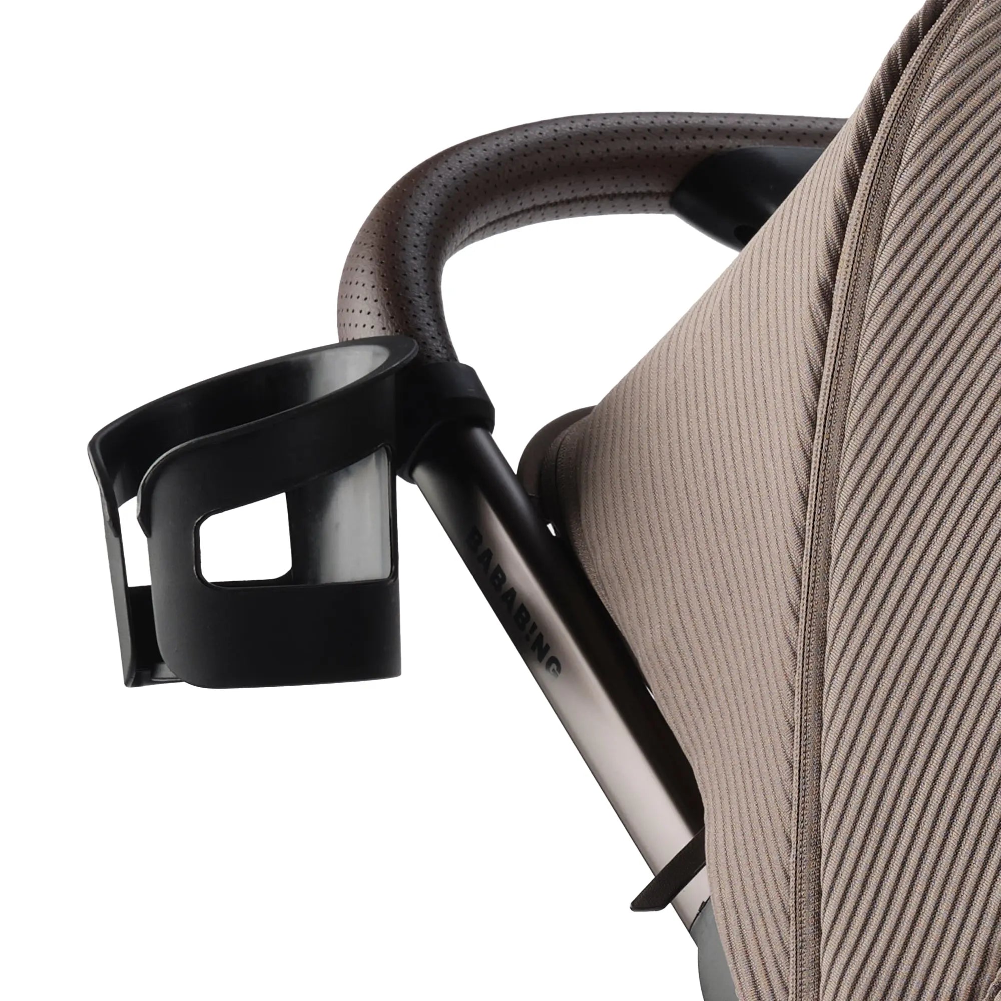 iamge of cup holder attached to compact pushchair in minky colour