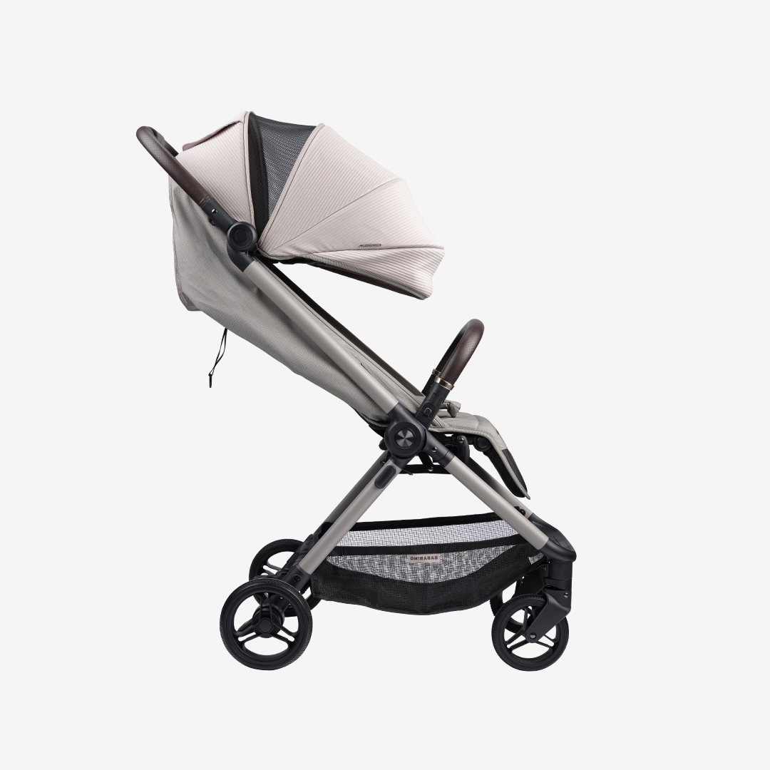 Ori Auto Fold Compact Stroller Bundle - Almond